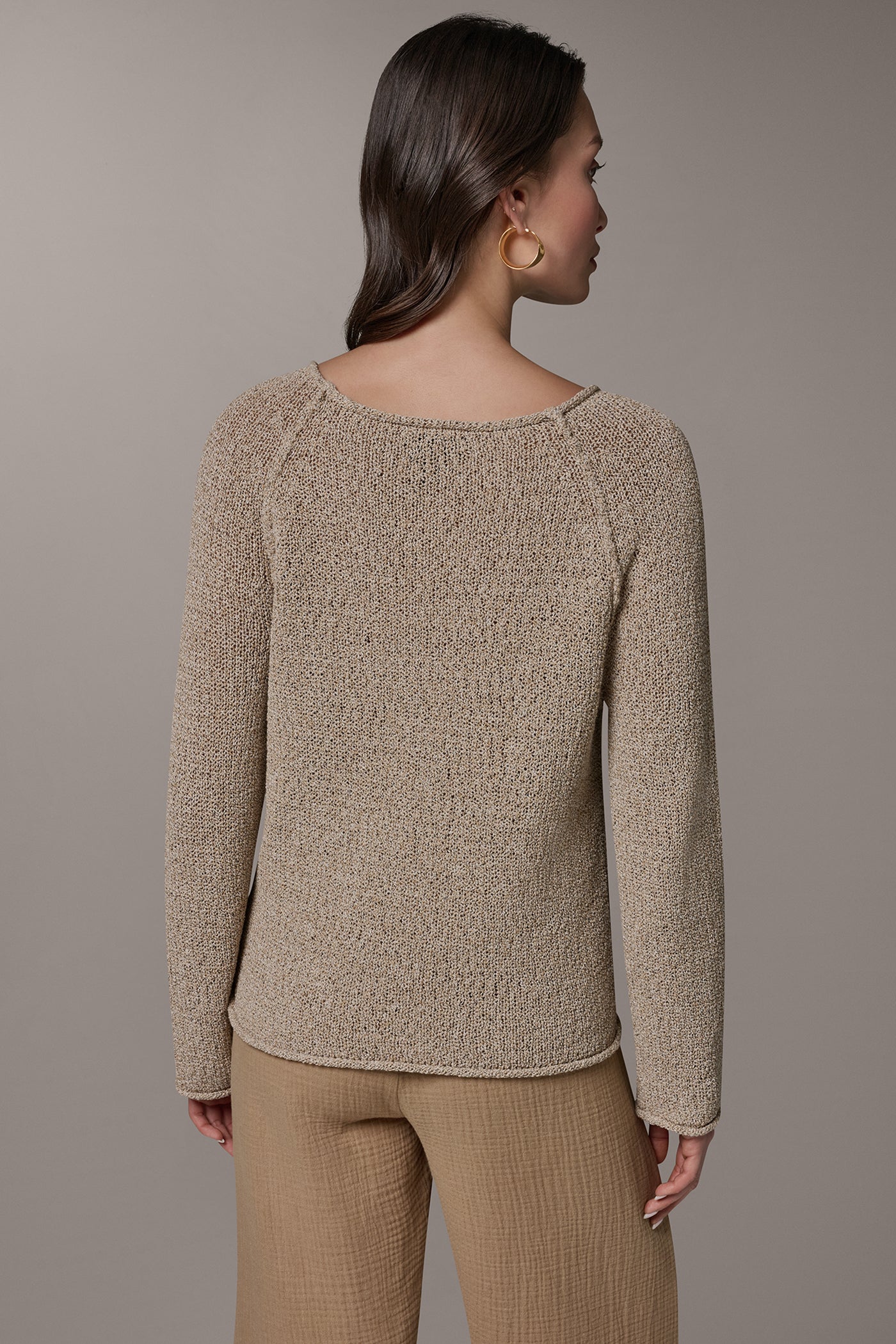 Fawn LONG SLEEVE EASY SWEATER Donna Karan