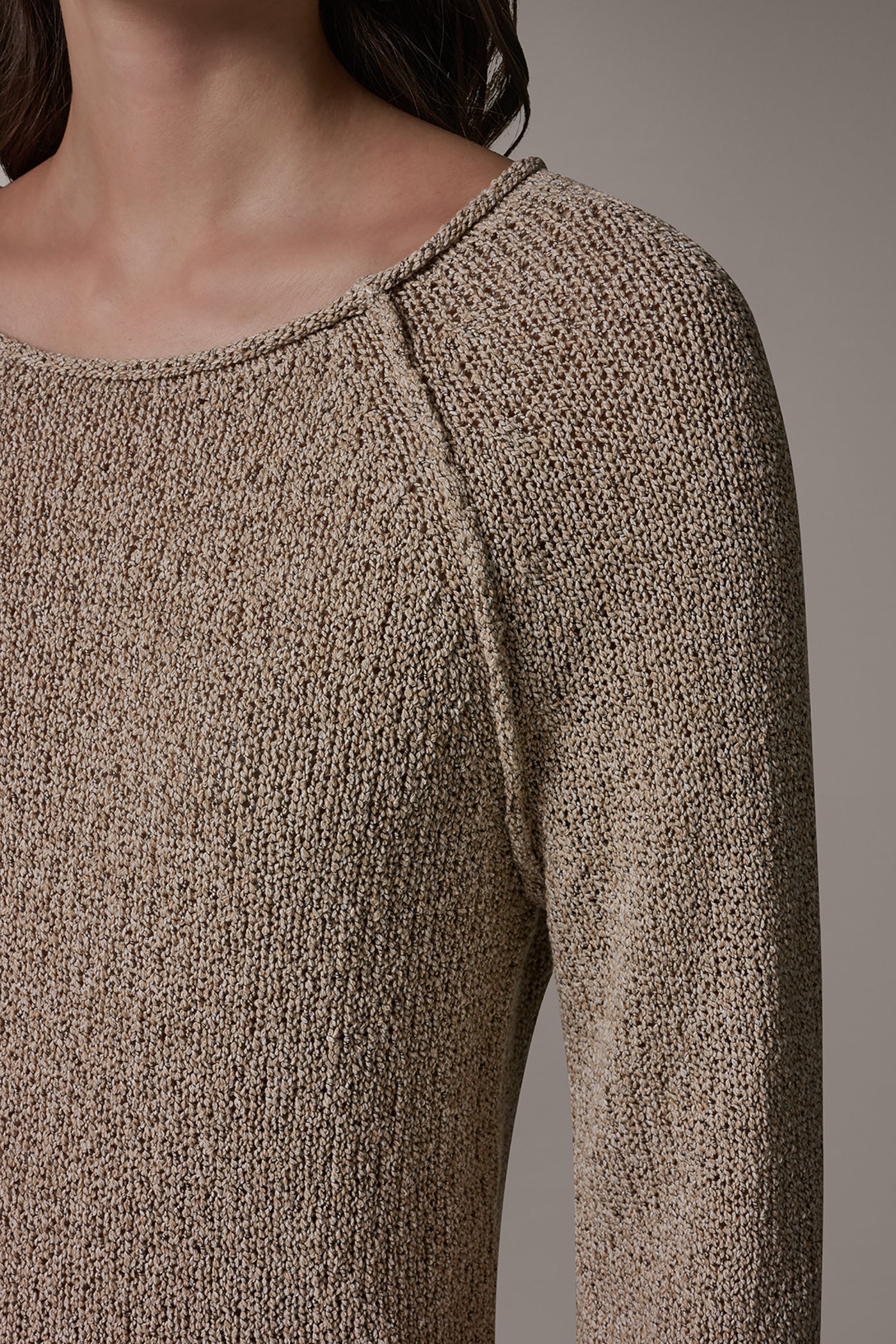 Fawn LONG SLEEVE EASY SWEATER Donna Karan