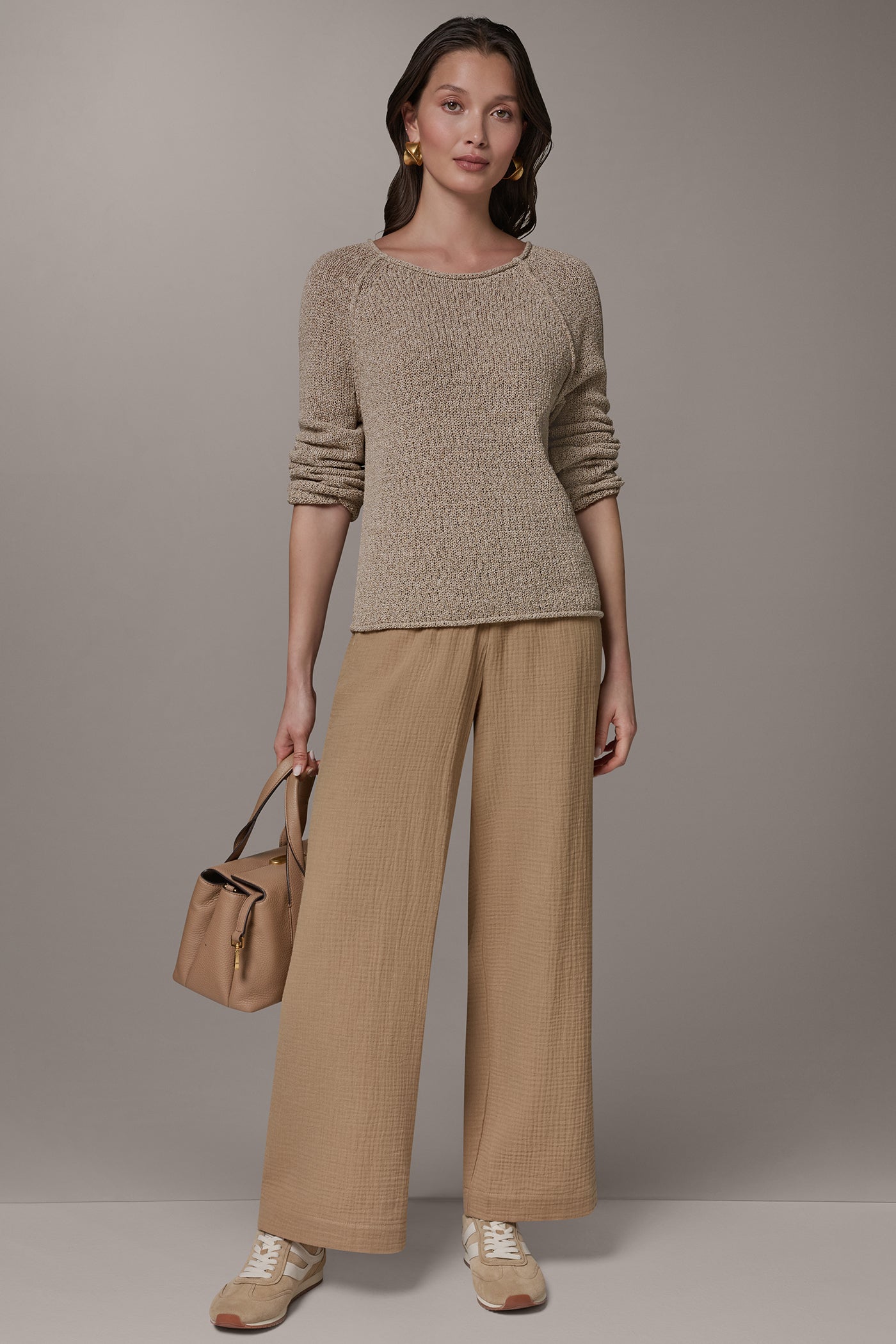 Fawn LONG SLEEVE EASY SWEATER Donna Karan