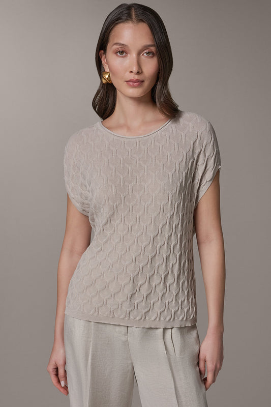 Sisal CAP SLEEVE SWEATER Donna Karan