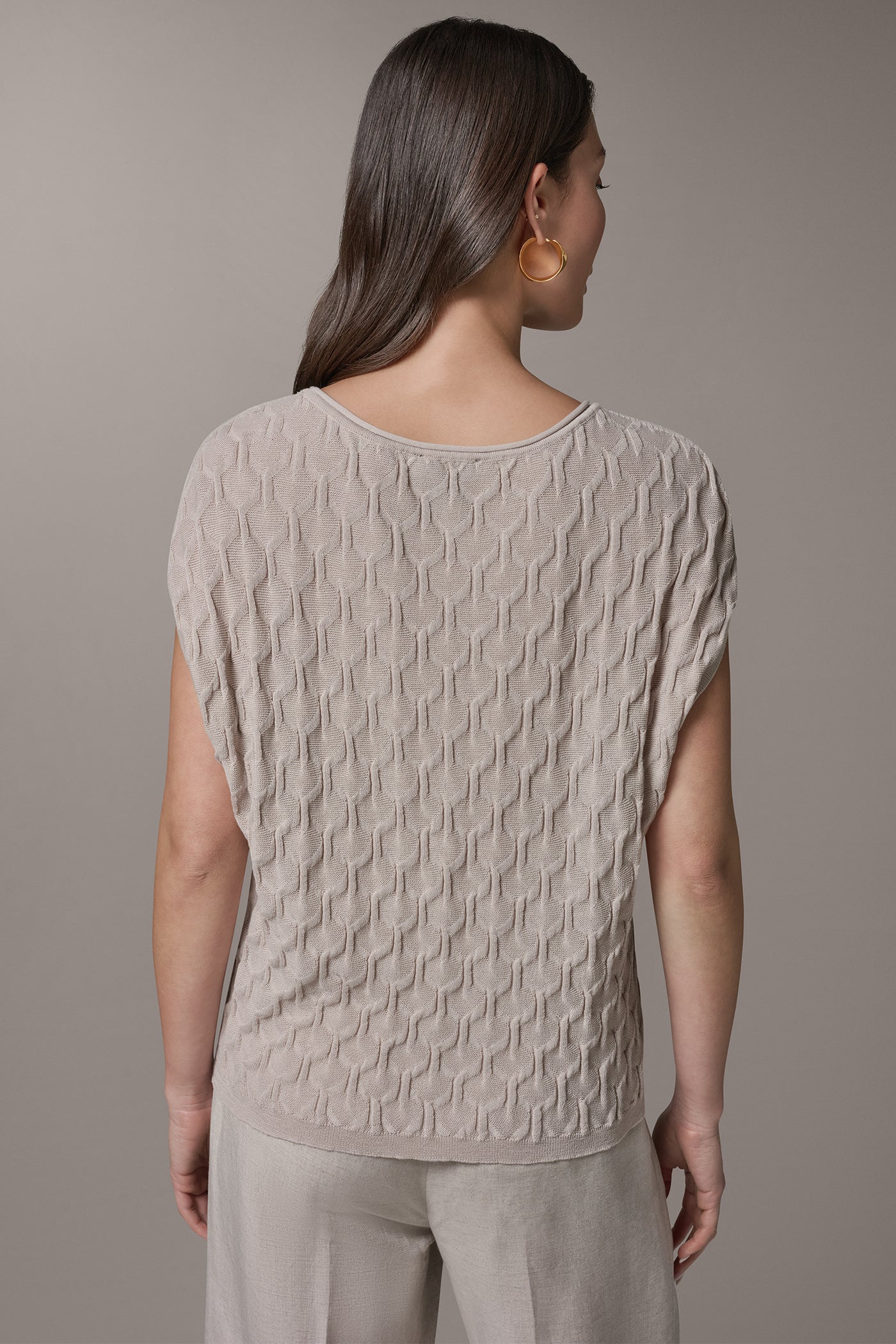 Sisal CAP SLEEVE SWEATER Donna Karan