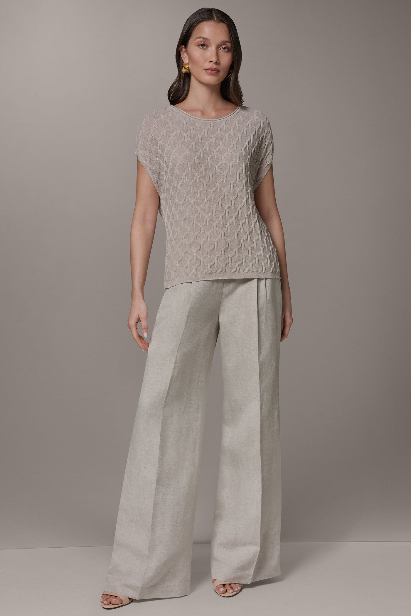 Sisal CAP SLEEVE SWEATER Donna Karan
