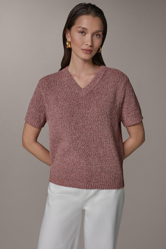 Sunbaked Multi SHORT SLEEVE MÉLANGE EASY SWEATER Donna Karan