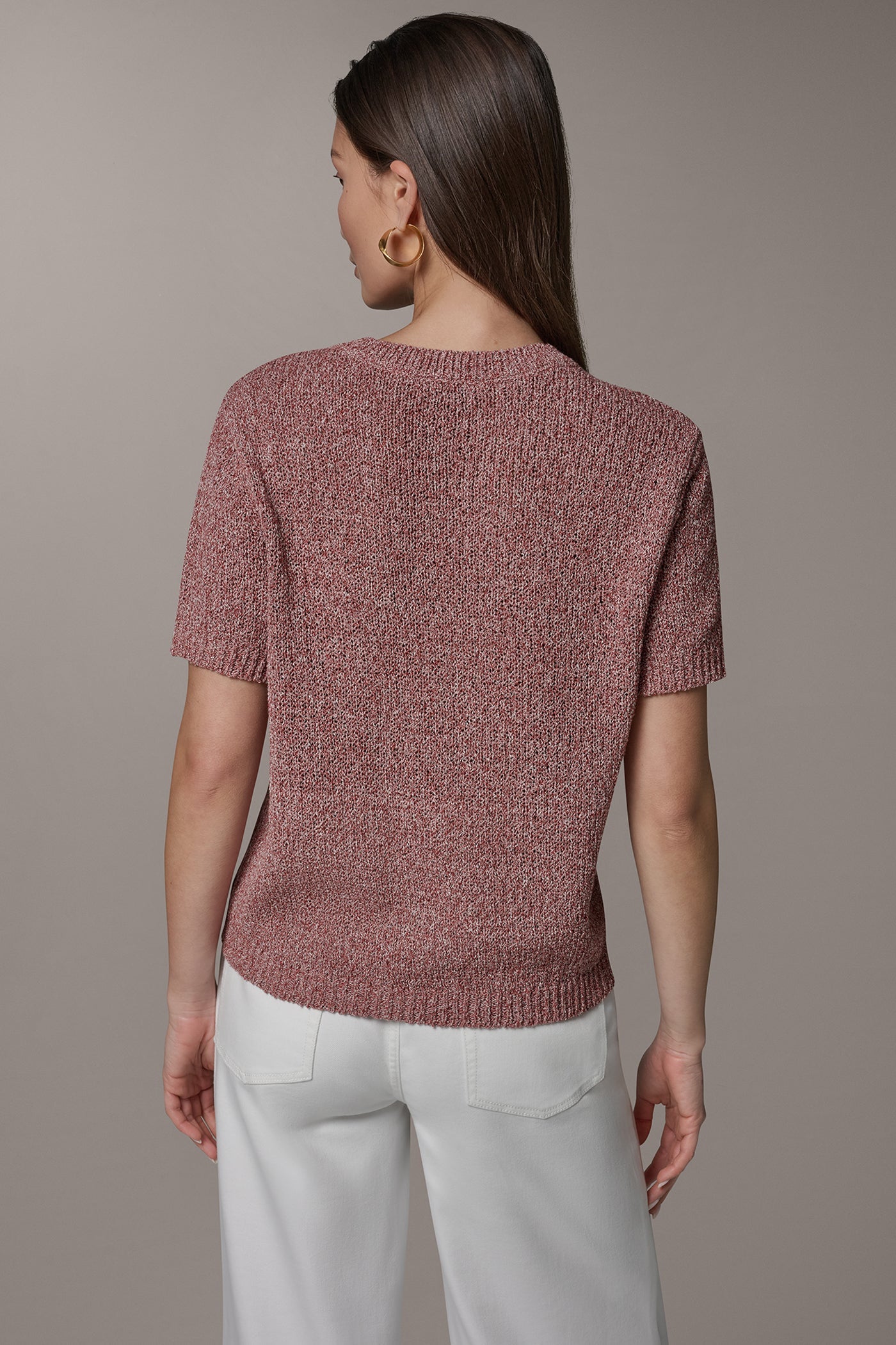 Sunbaked Multi SHORT SLEEVE MÉLANGE EASY SWEATER Donna Karan