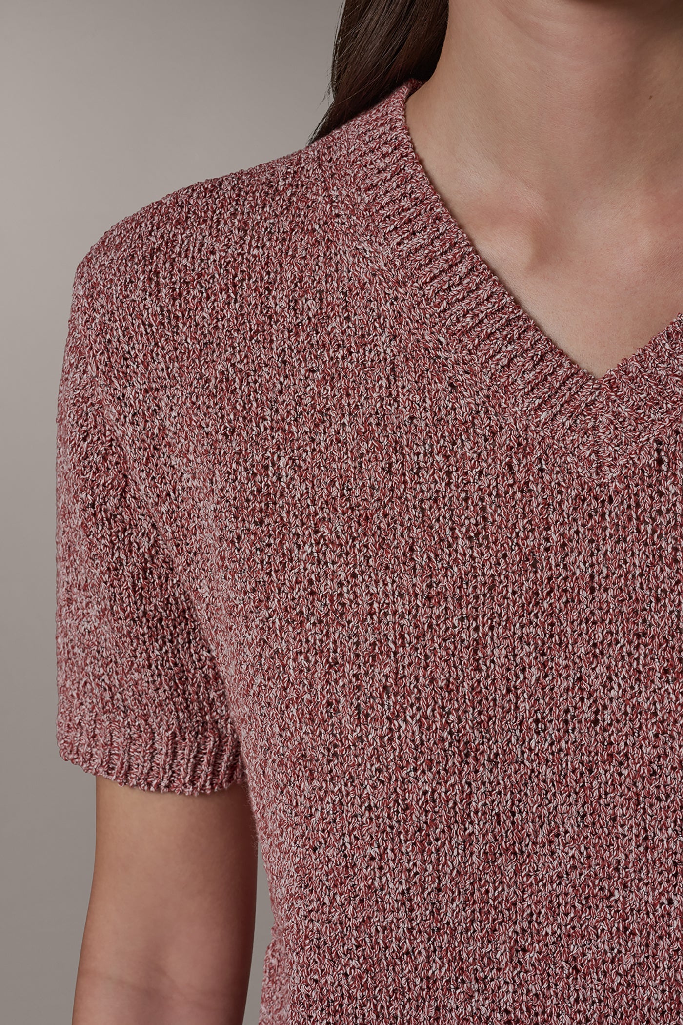 Sunbaked Multi SHORT SLEEVE MÉLANGE EASY SWEATER Donna Karan