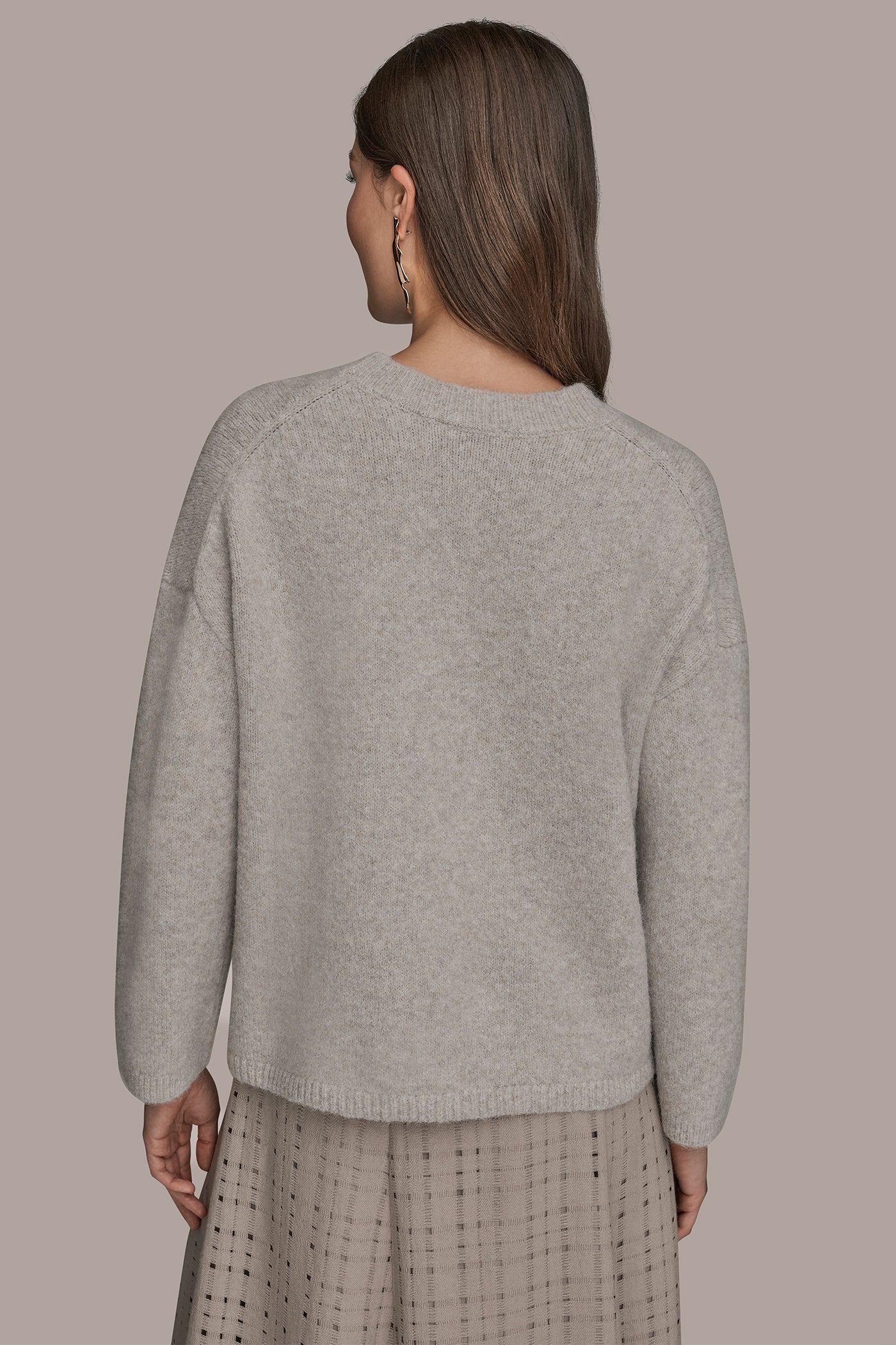 VAPOR OVERSIZED LONG SLEEVE CREW-NECK SWEATER Donna Karan
