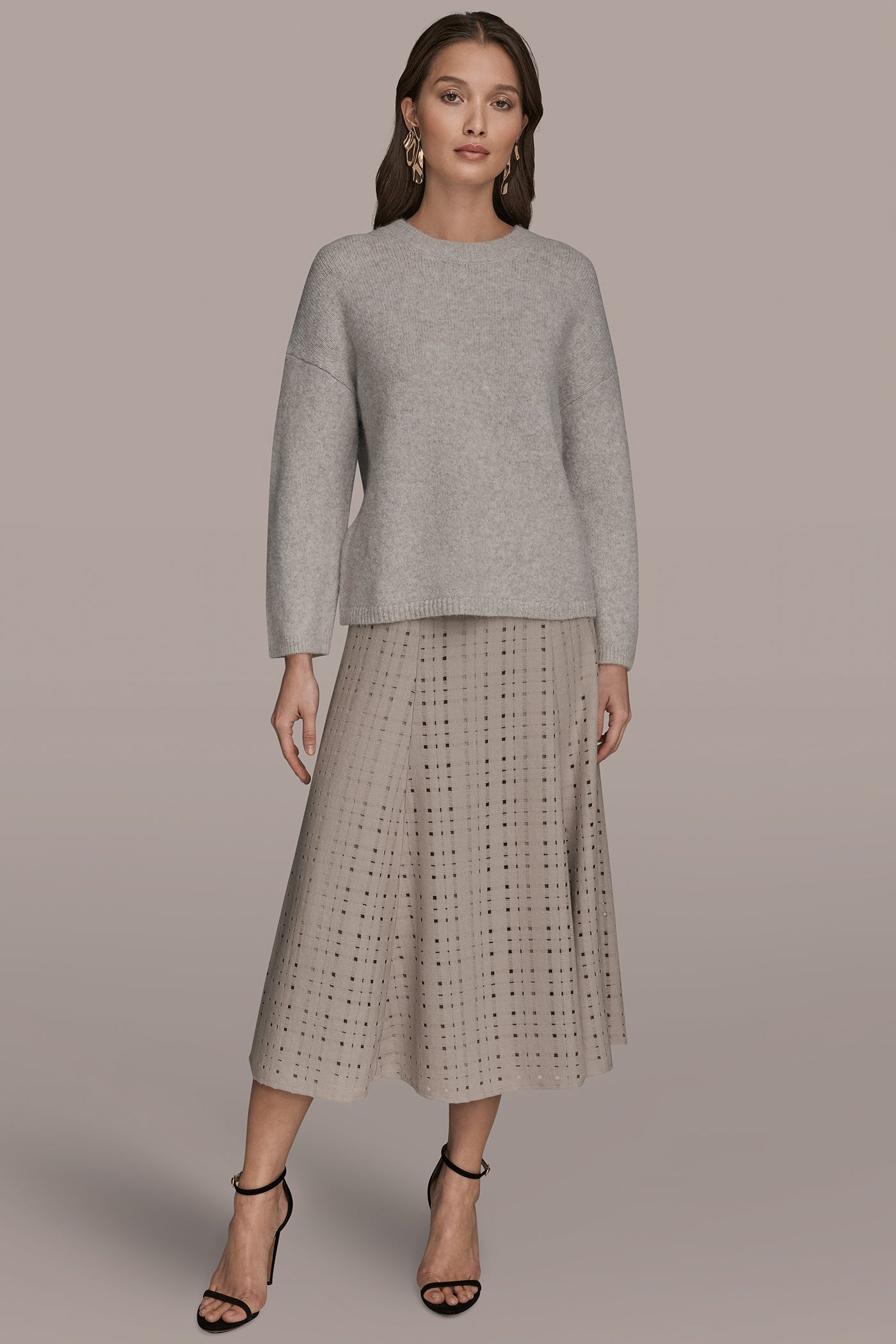 VAPOR OVERSIZED LONG SLEEVE CREW-NECK SWEATER Donna Karan