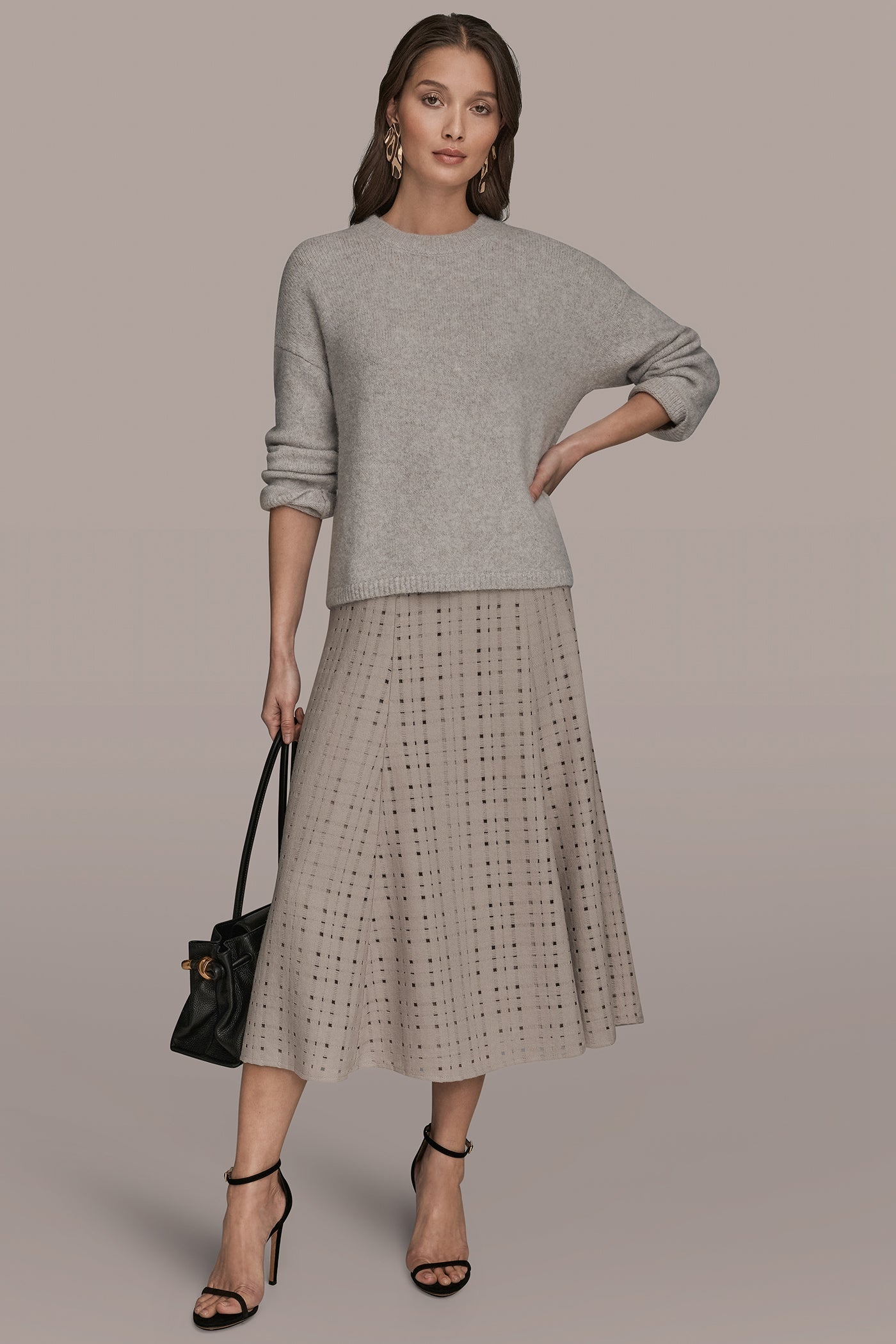 VAPOR OVERSIZED LONG SLEEVE CREW-NECK SWEATER Donna Karan