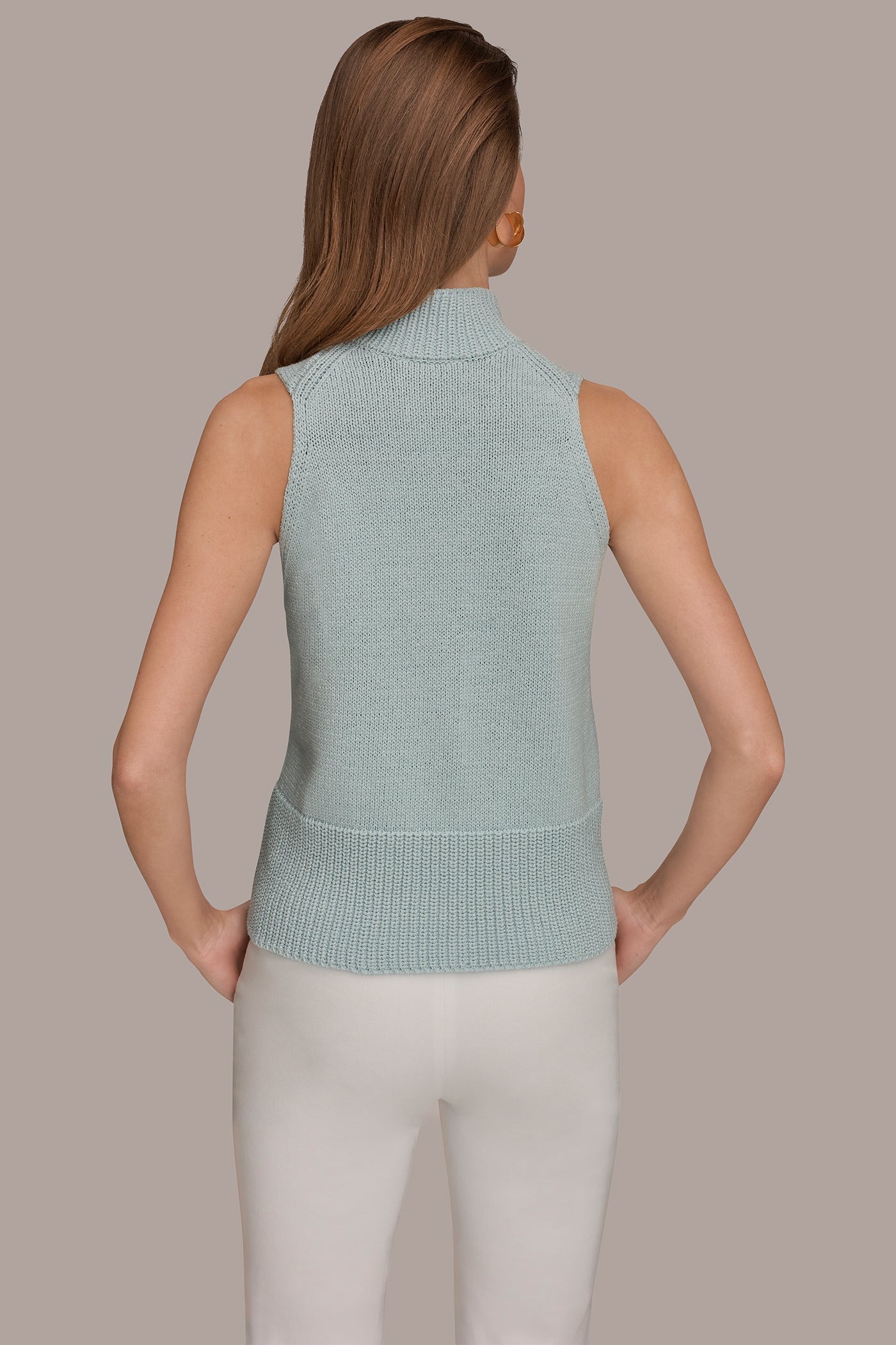 Sea Mist SLEEVELESS A-LINE SWEATER Donna Karan