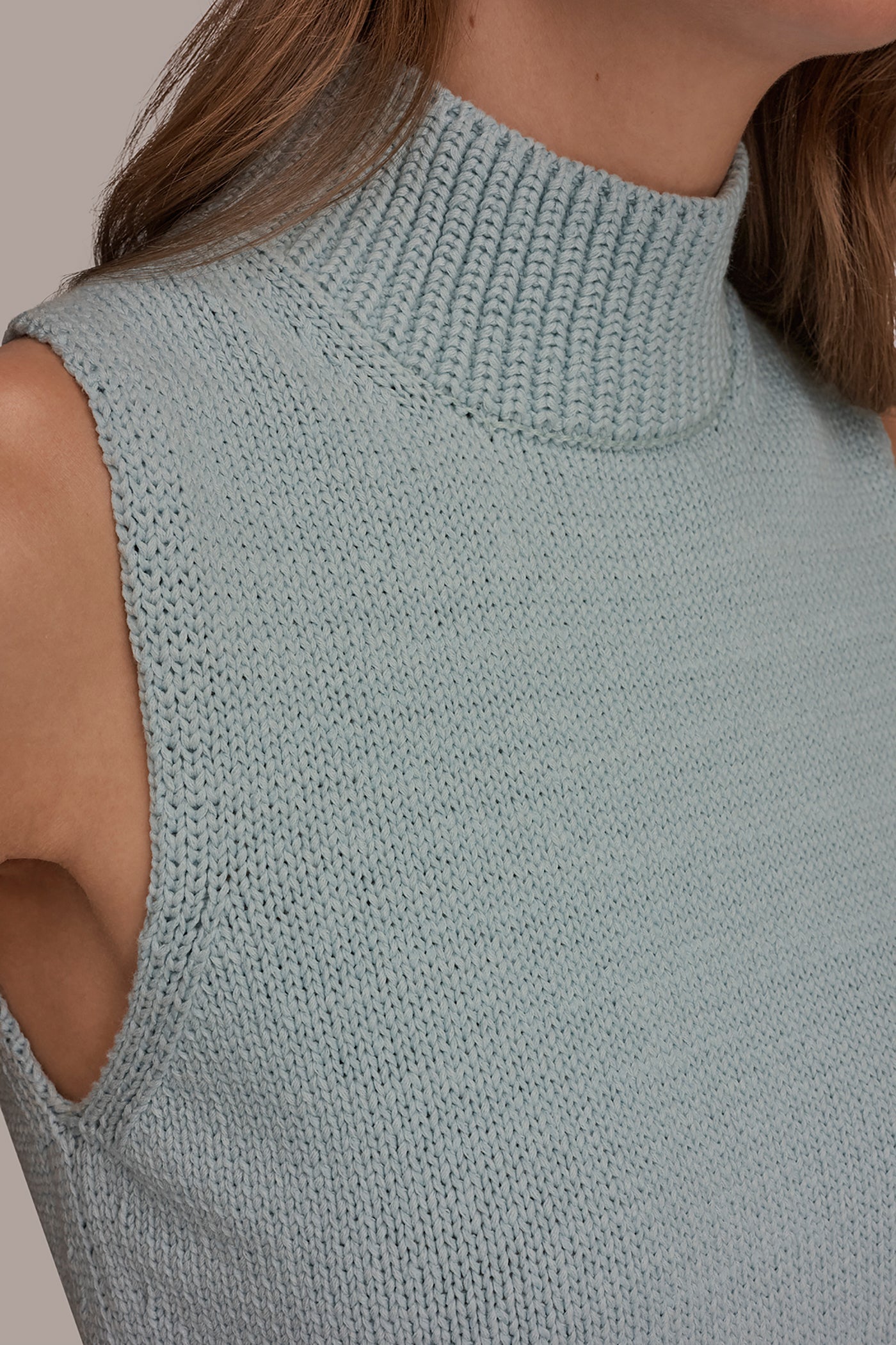 Sea Mist SLEEVELESS A-LINE SWEATER Donna Karan