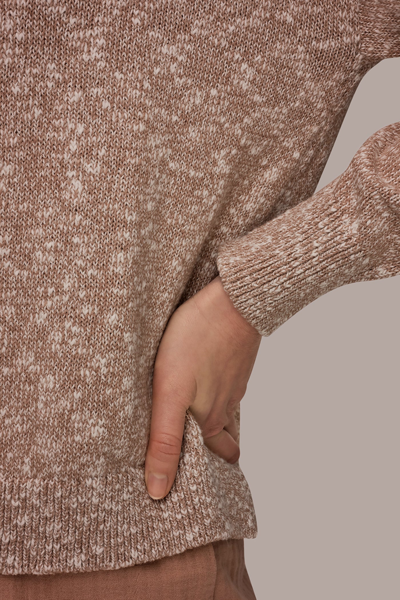 Umbria METALLIC LONG SLEEVE SWEATER Donna Karan