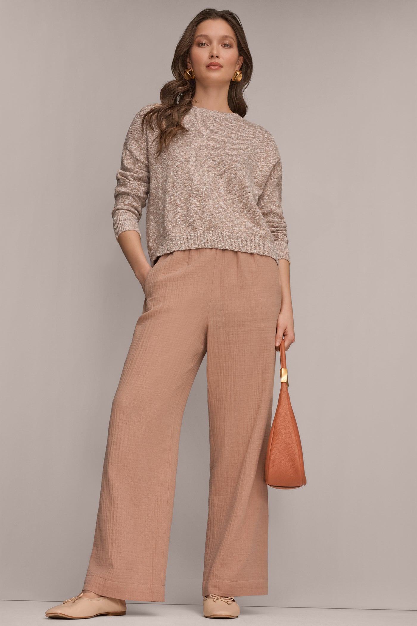 Umbria METALLIC LONG SLEEVE SWEATER Donna Karan