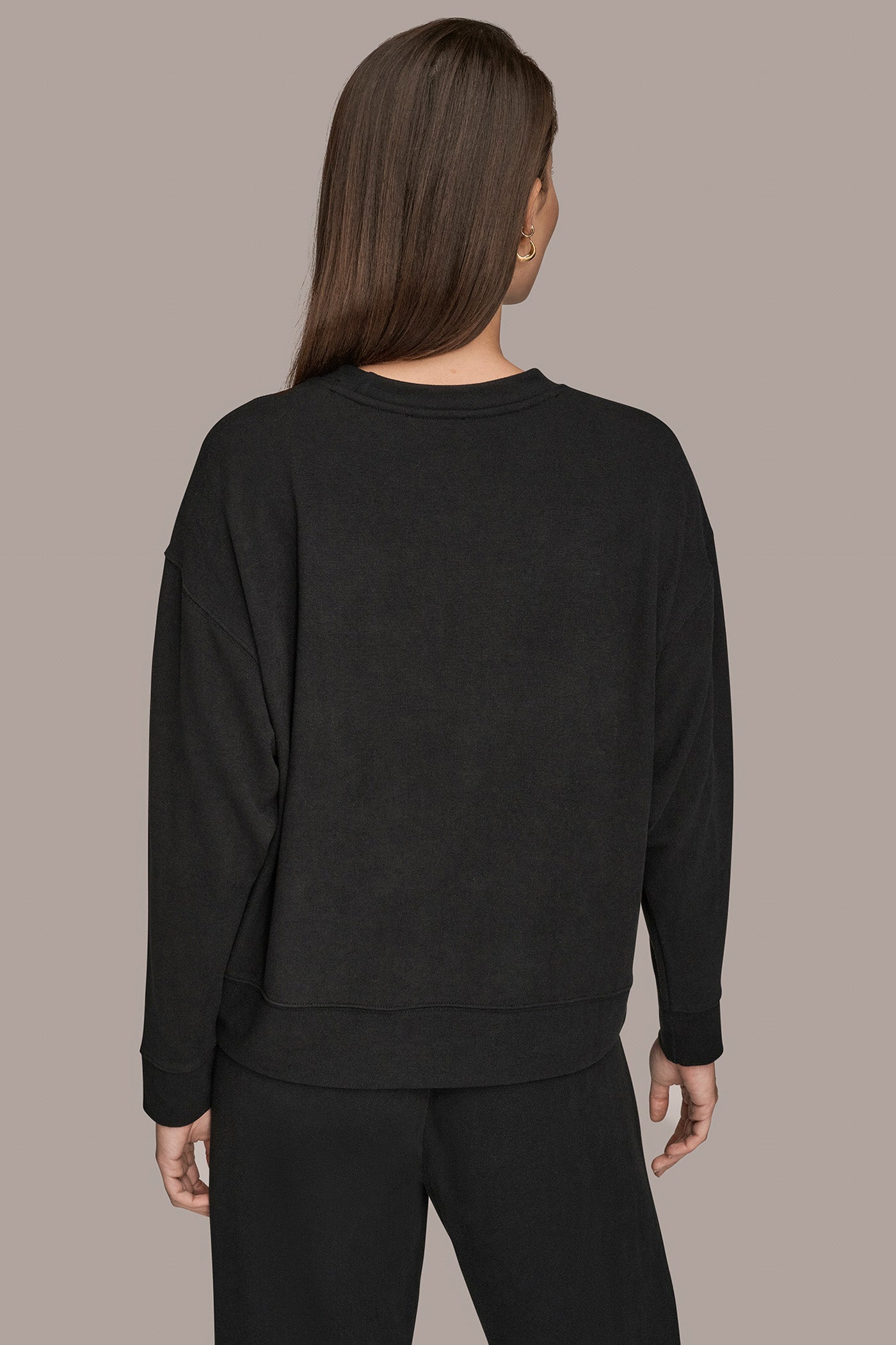 Black LONG SLEEVE SWEATSHIRT Donna Karan