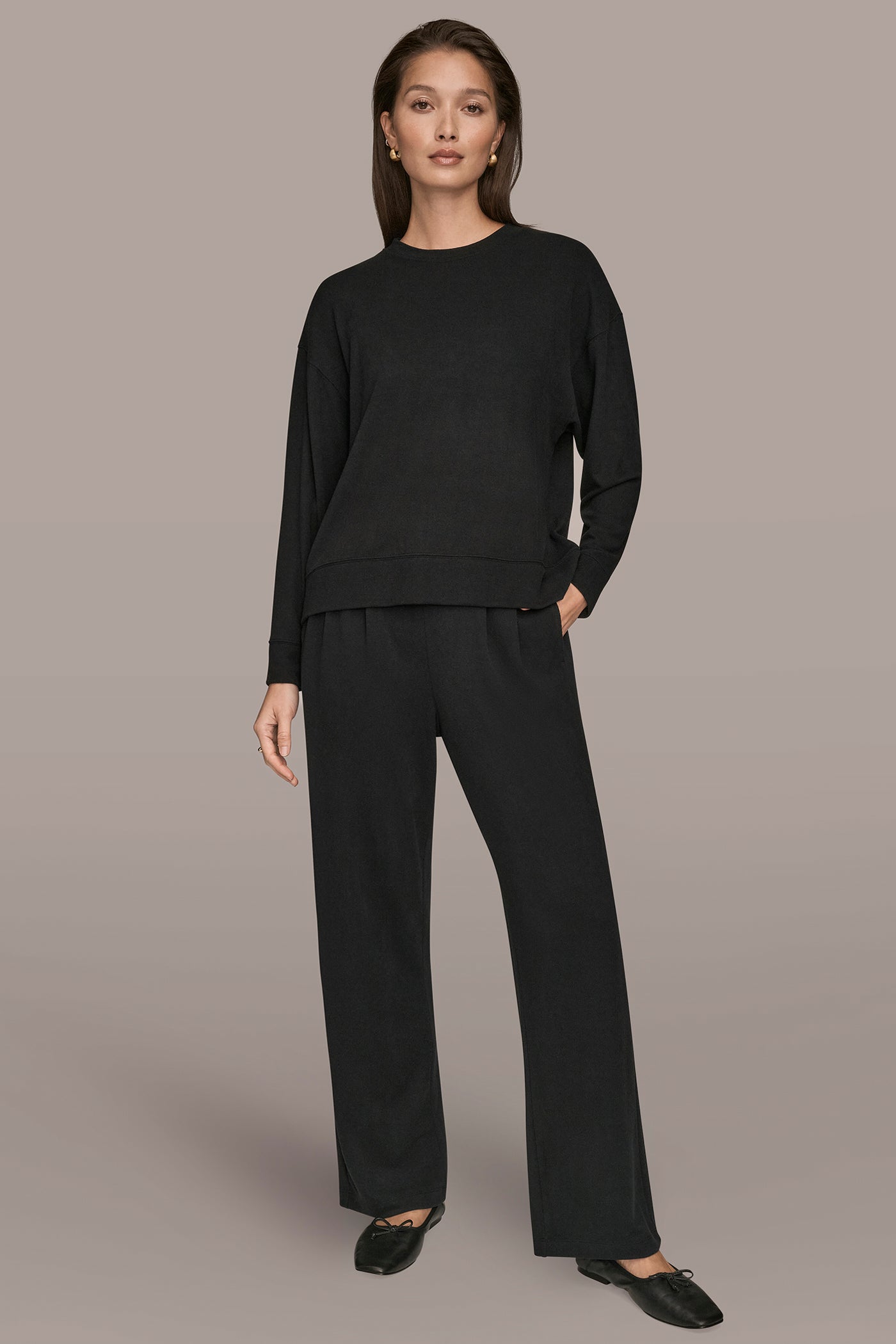 Black LONG SLEEVE SWEATSHIRT Donna Karan