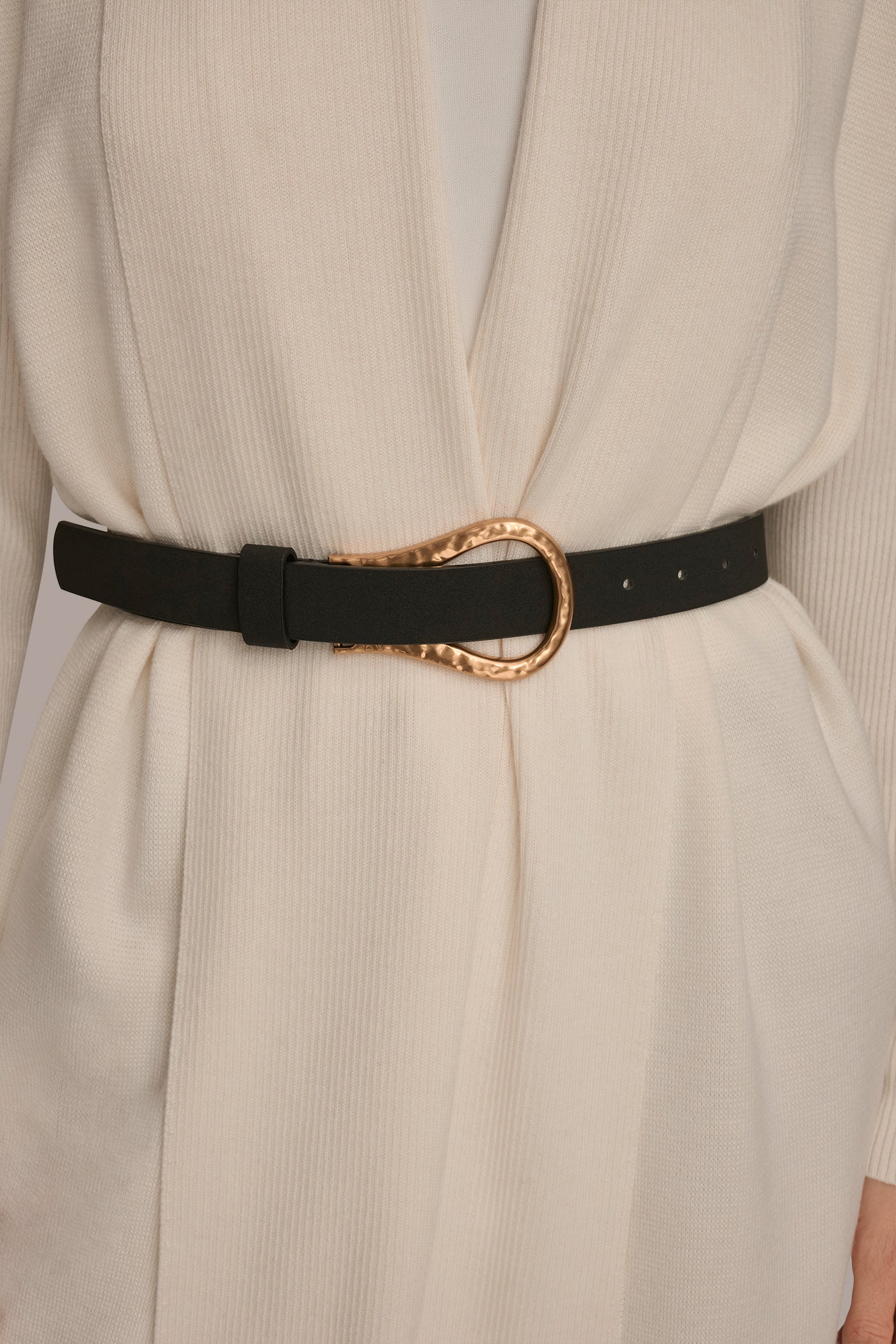 cream V-NECK LONG CARDIGAN Donna Karan