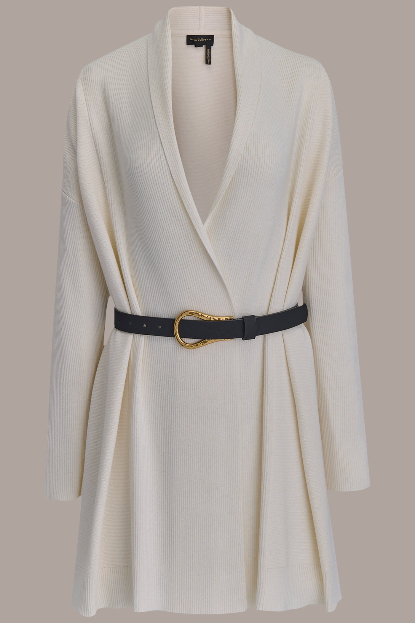 cream V-NECK LONG CARDIGAN Donna Karan