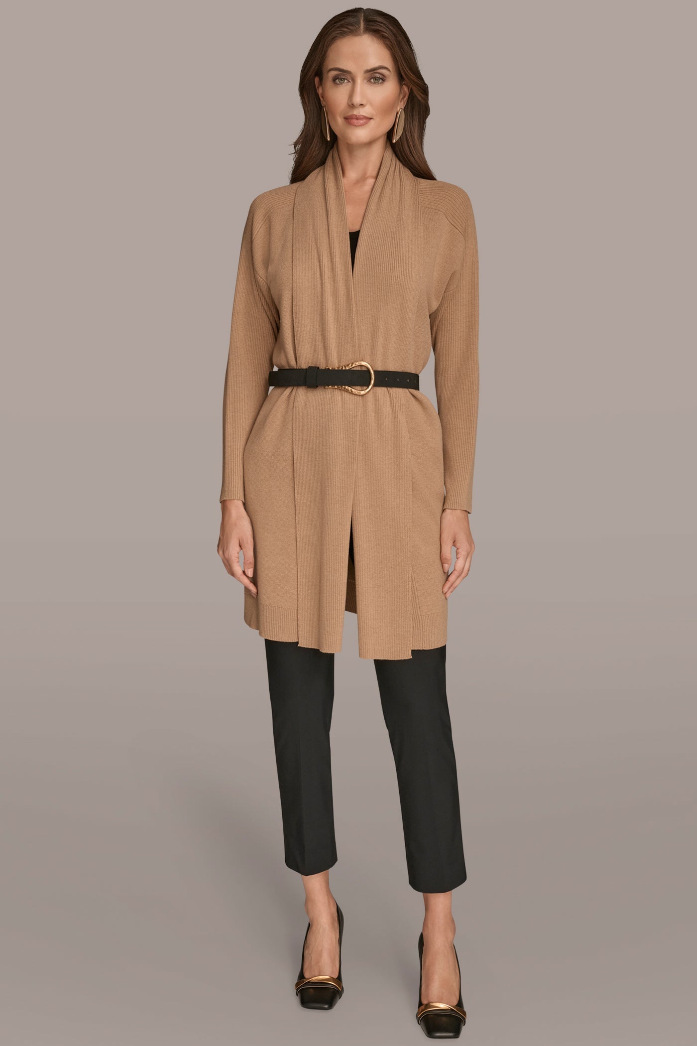 FAWN V-NECK LONG CARDIGAN Donna Karan