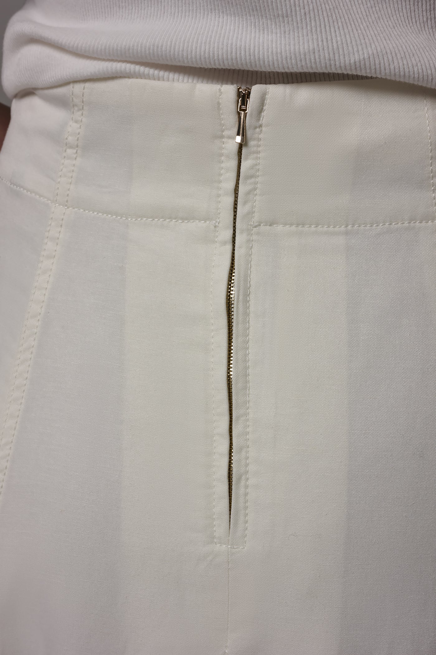 Cream MIDI A-LINE PANEL SKIRT Donna Karan