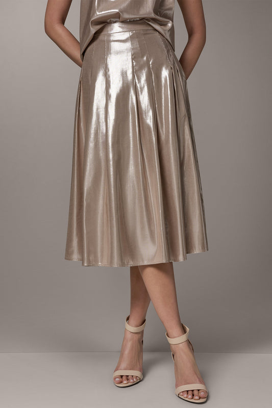 Snow Petal Multi METALLIC MIDI A-LINE SKIRT Donna Karan