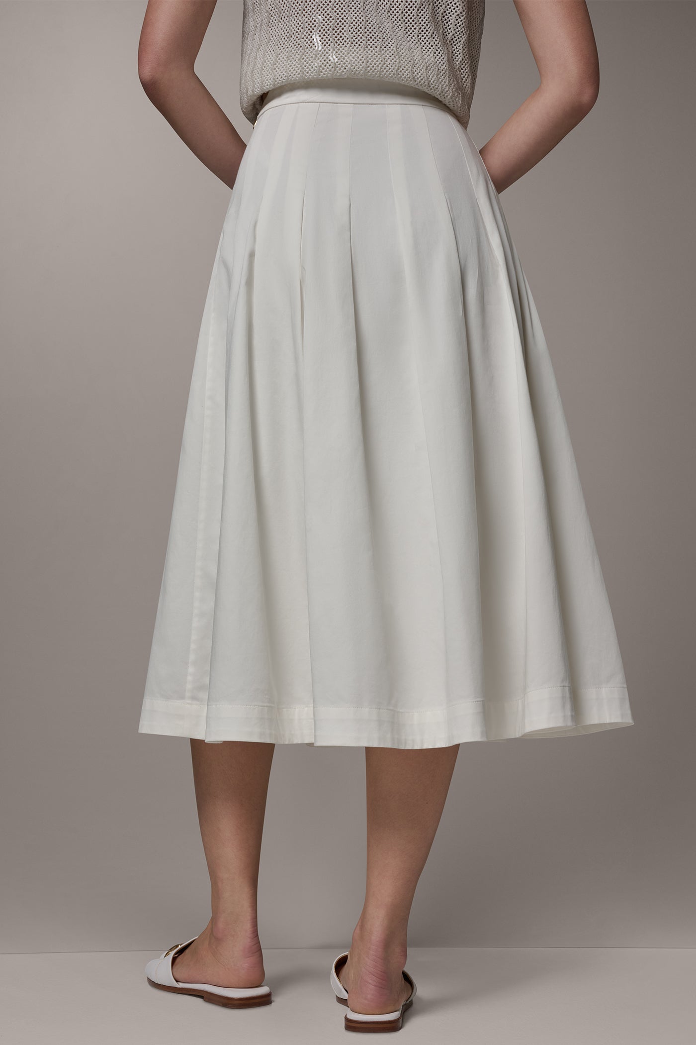 Cream MIDI A-LINE SKIRT Donna Karan