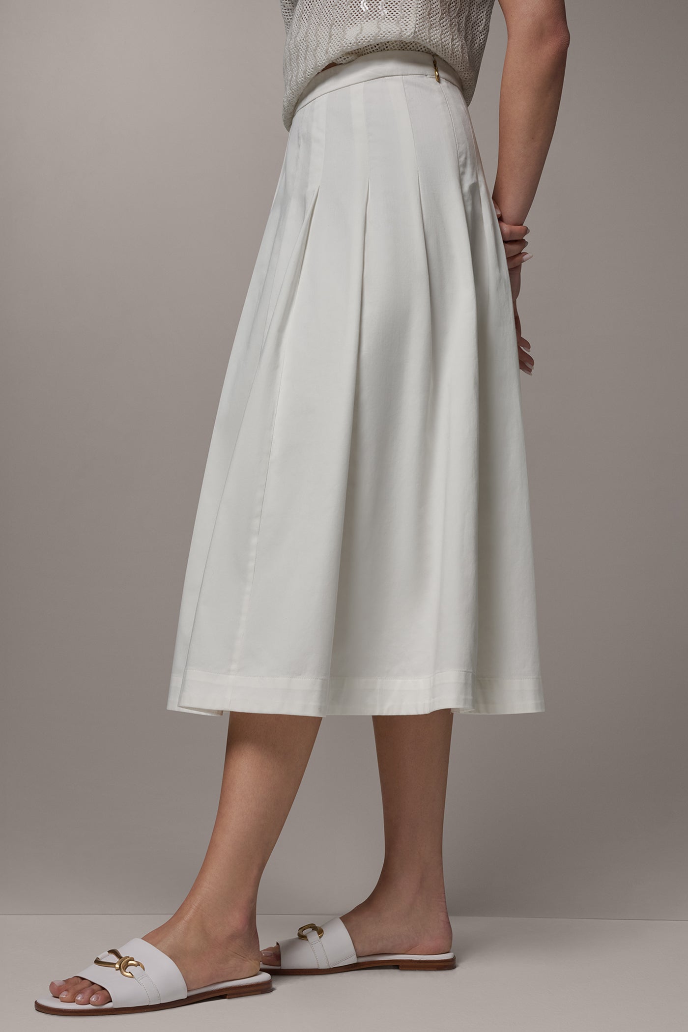 Cream MIDI A-LINE SKIRT Donna Karan