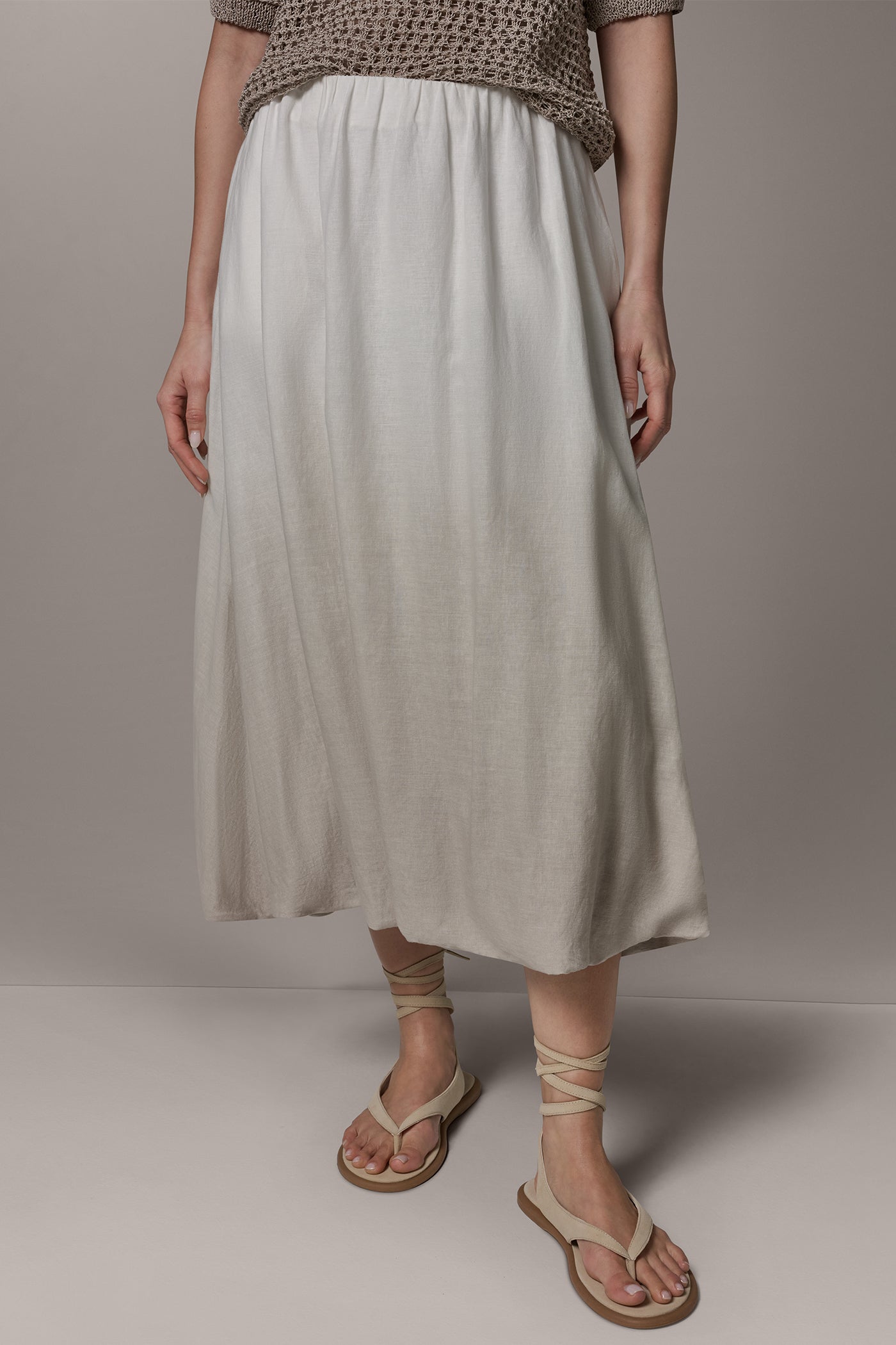 Sandstone Dip Dye DIP DYE MIDI BUBBLE SKIRT Donna Karan