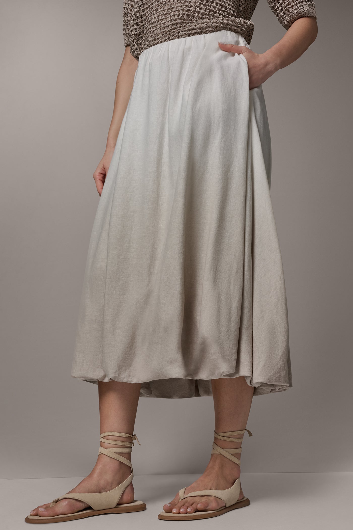Sandstone Dip Dye DIP DYE MIDI BUBBLE SKIRT Donna Karan