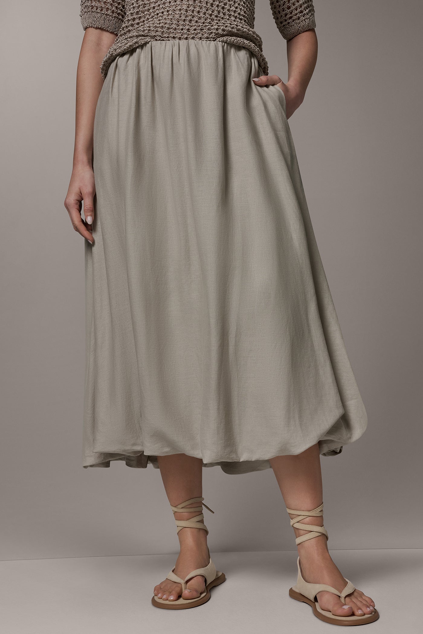 Tuscan Grey BUBBLE SKIRT Donna Karan