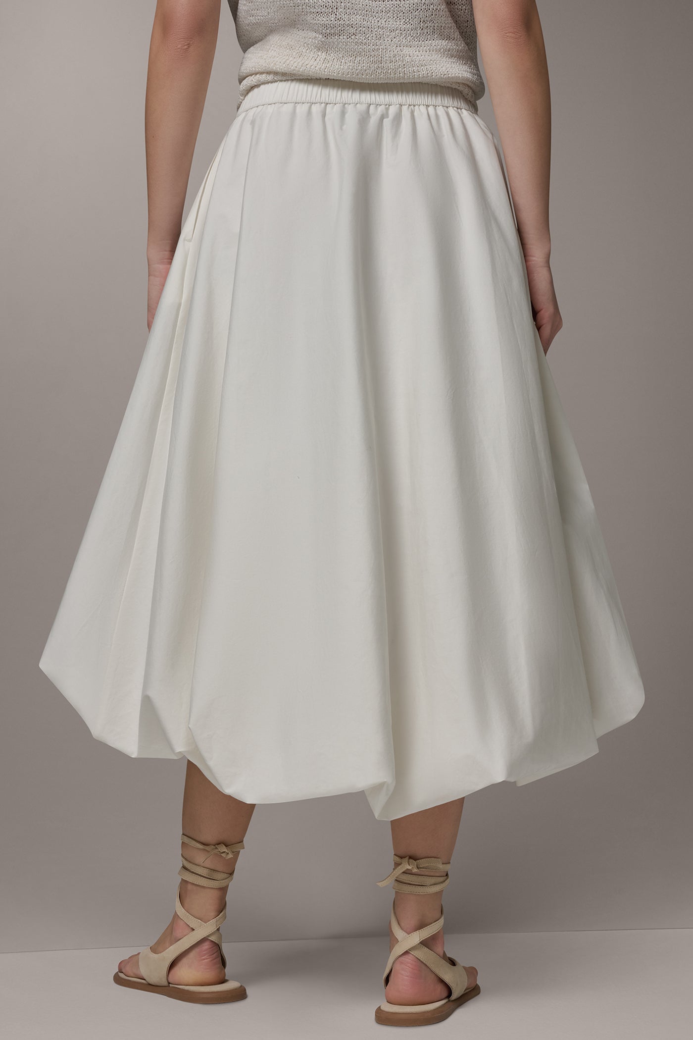 Cream MIDI BUBBLE SKIRT Donna Karan