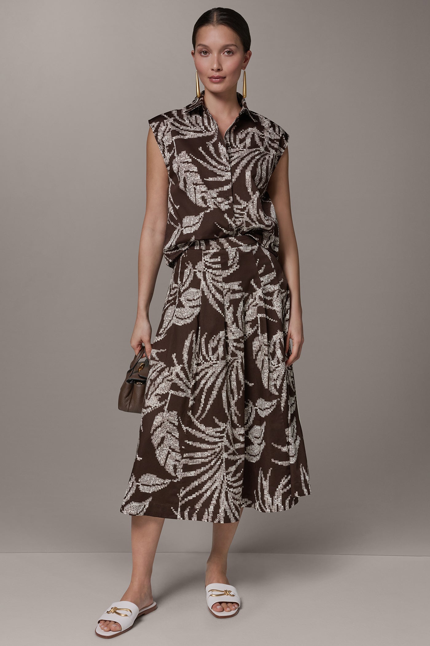 Canyon Multi PRINT MIDI A-LINE SKIRT Donna Karan