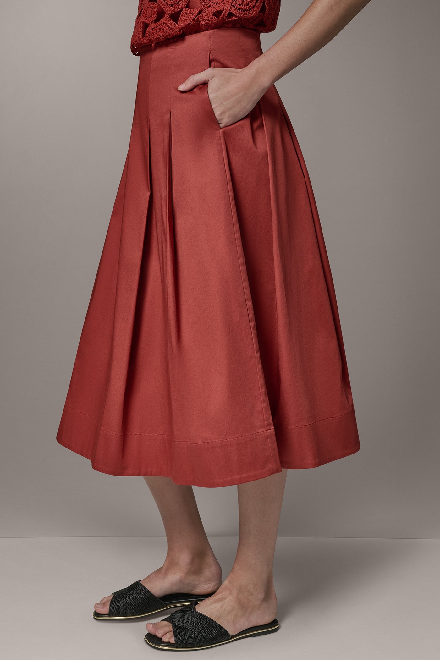Sunbaked MIDI A-LINE SKIRT Donna Karan