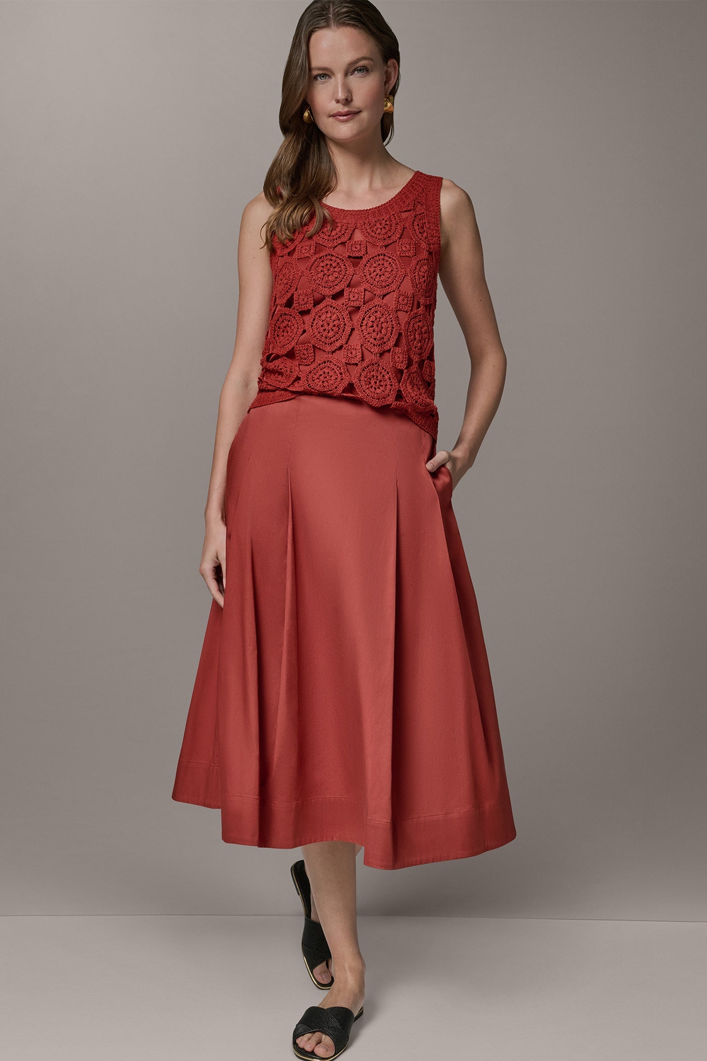 Sunbaked MIDI A-LINE SKIRT Donna Karan