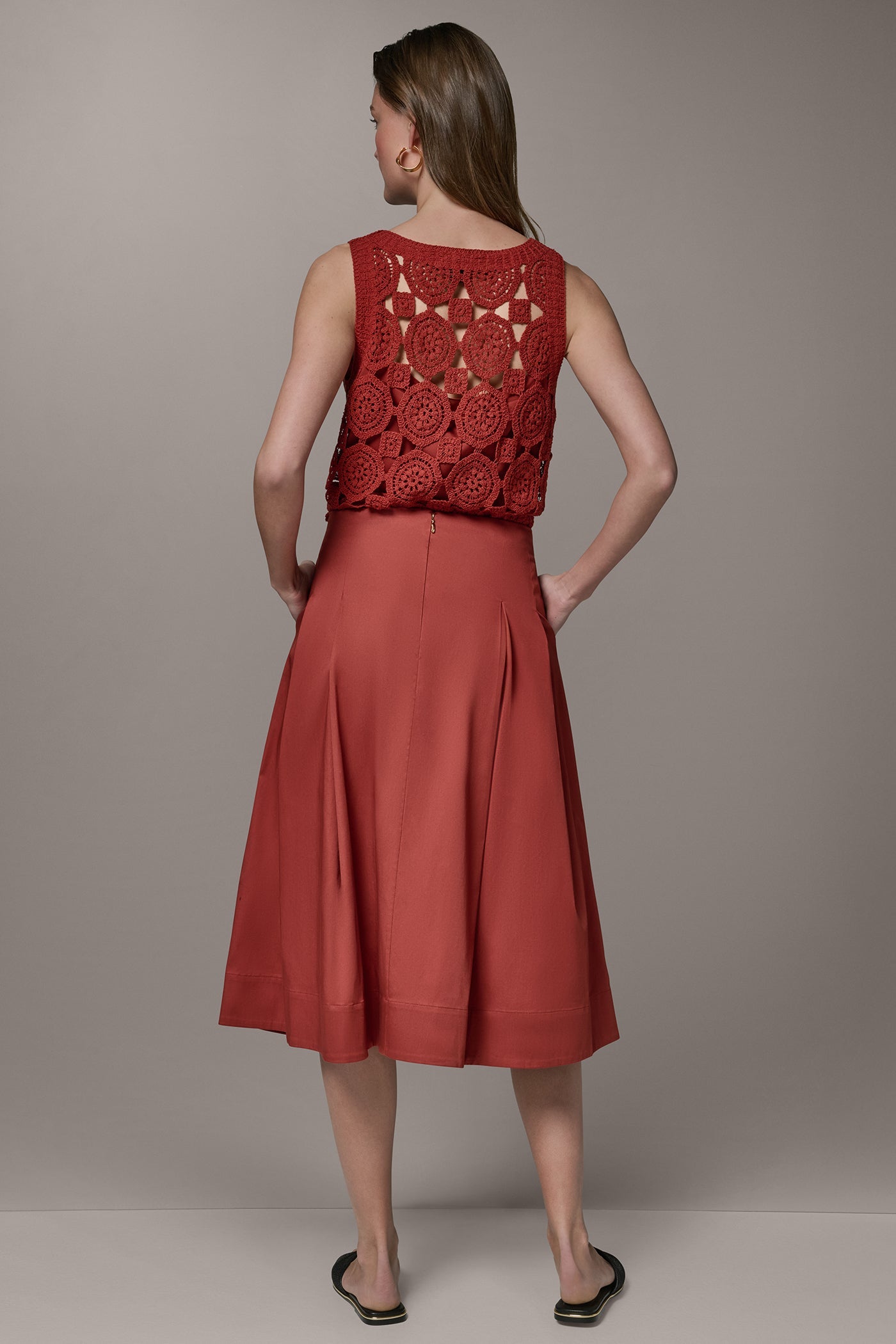 Sunbaked MIDI A-LINE SKIRT Donna Karan
