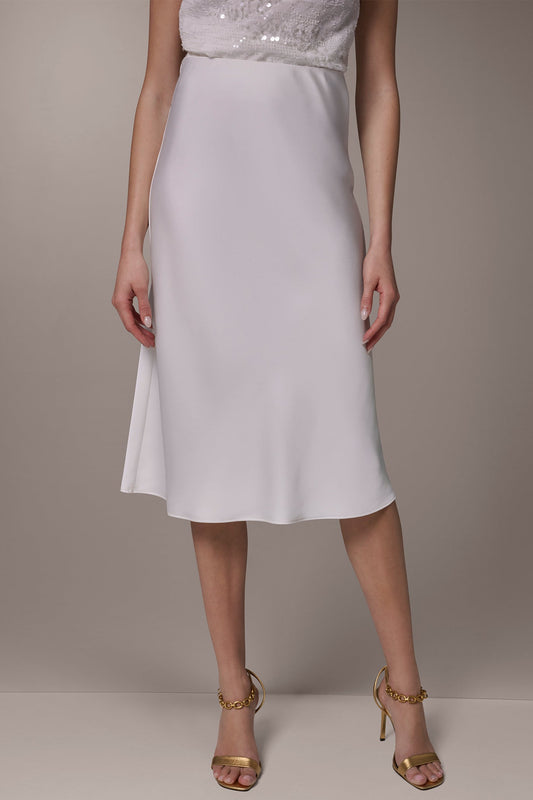 Cream SATIN BIAS SKIRT Donna Karan
