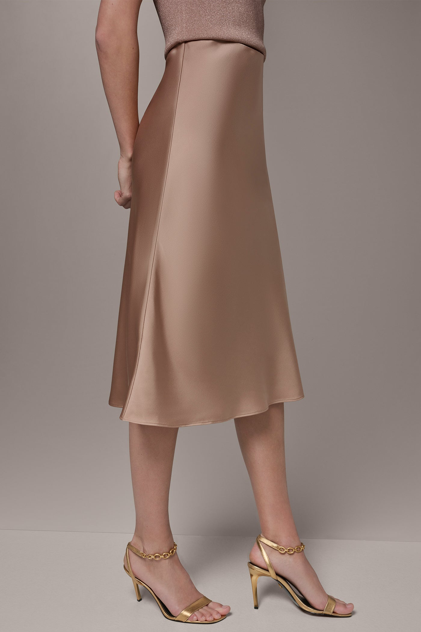 Umbria SATIN BIAS MIDI SKIRT Donna Karan