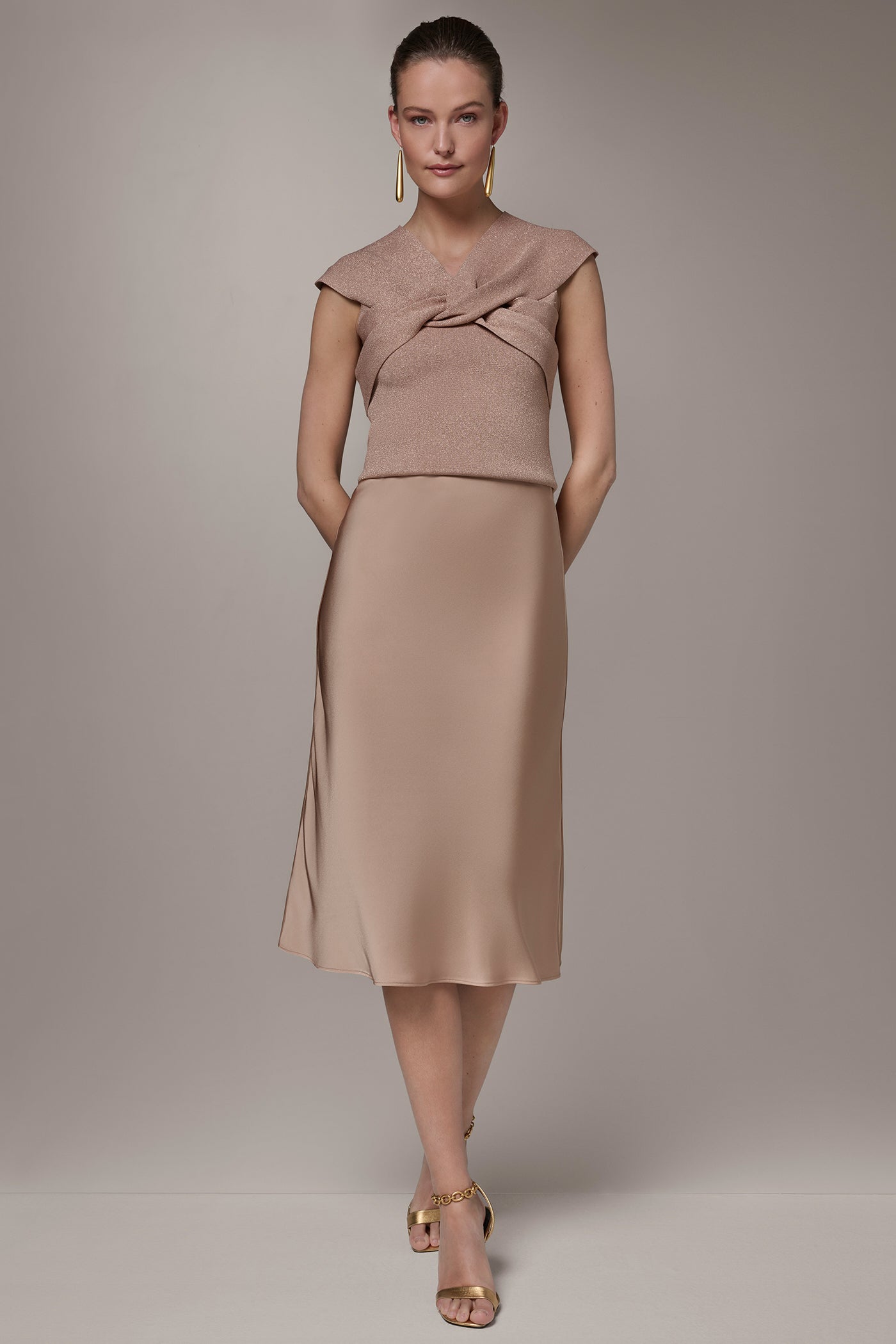 Umbria SATIN BIAS MIDI SKIRT Donna Karan