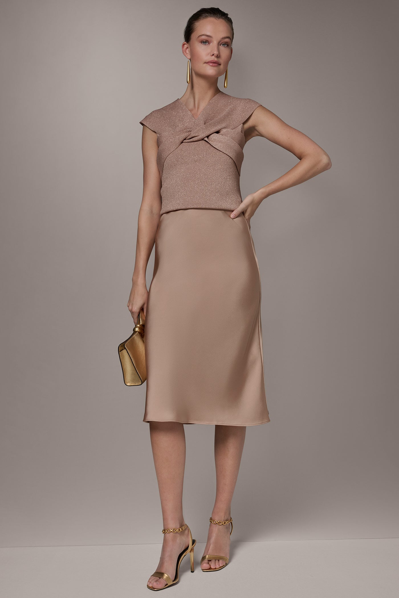 Umbria SATIN BIAS MIDI SKIRT Donna Karan