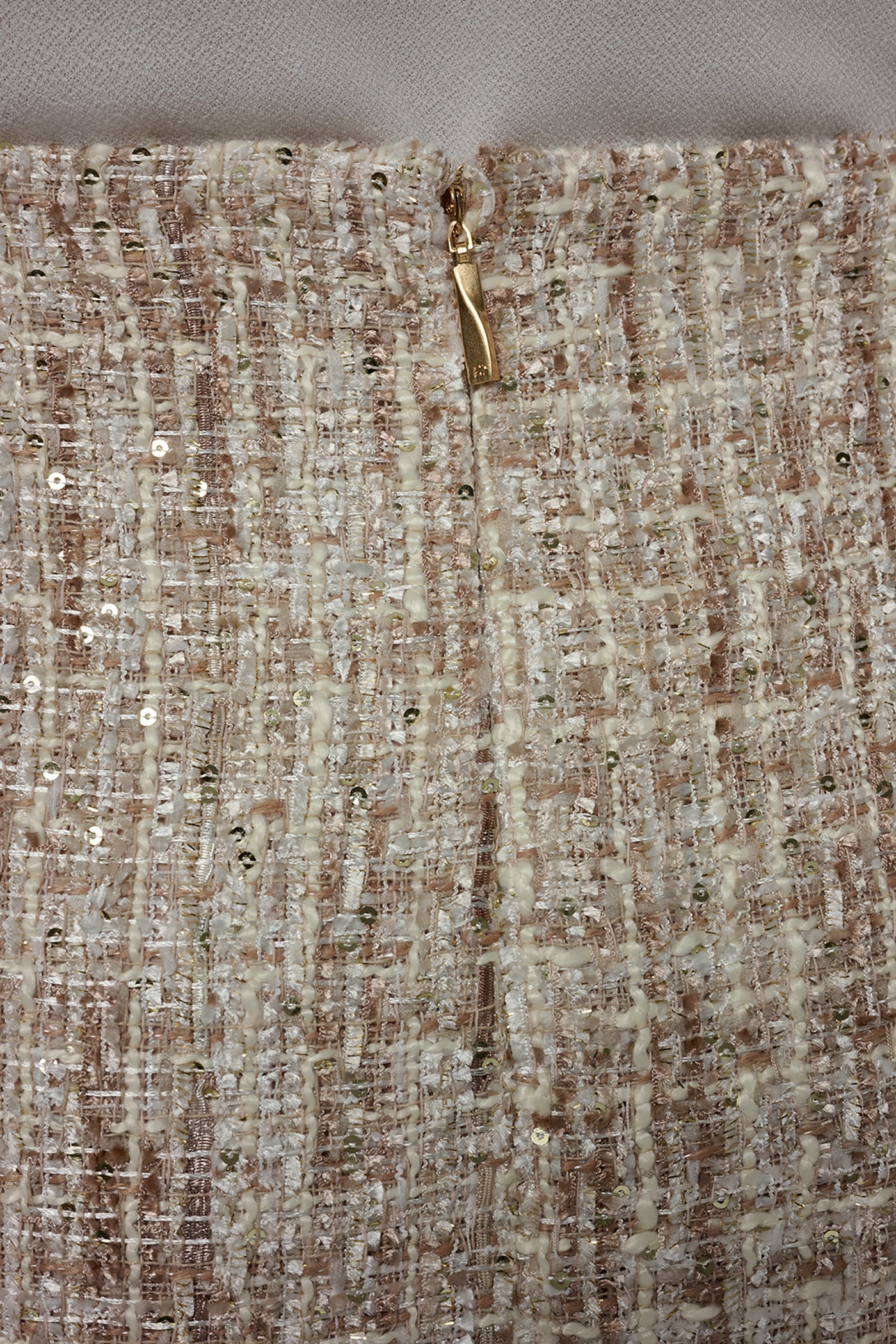 Dark Cream Multi SEQUIN TWEED MIDI SUIT PENCIL SKIRT Donna Karan