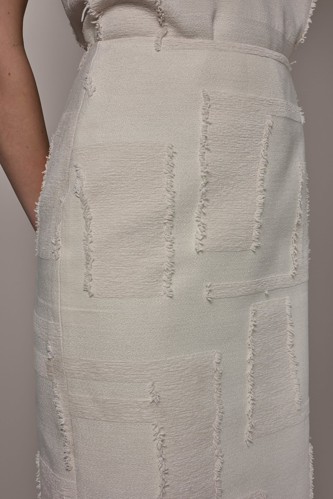Natural JACQUARD MIDI SUIT PENCIL SKIRT Donna Karan