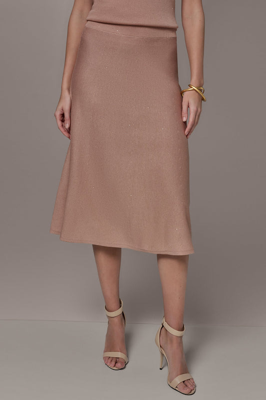 Umbria SEQUIN MIDI A-LINE SWEATER SKIRT Donna Karan