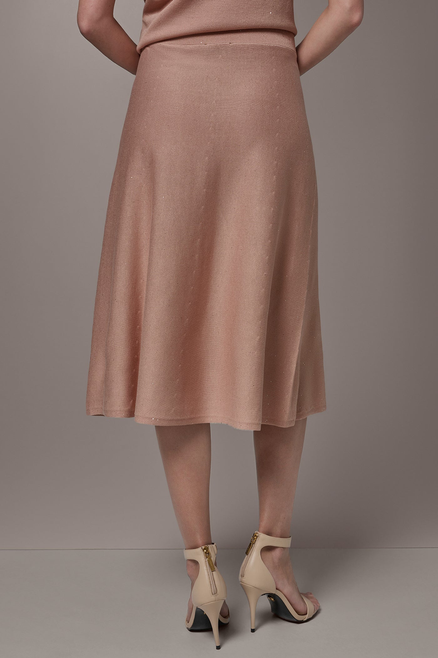 Umbria SEQUIN MIDI A-LINE SWEATER SKIRT Donna Karan