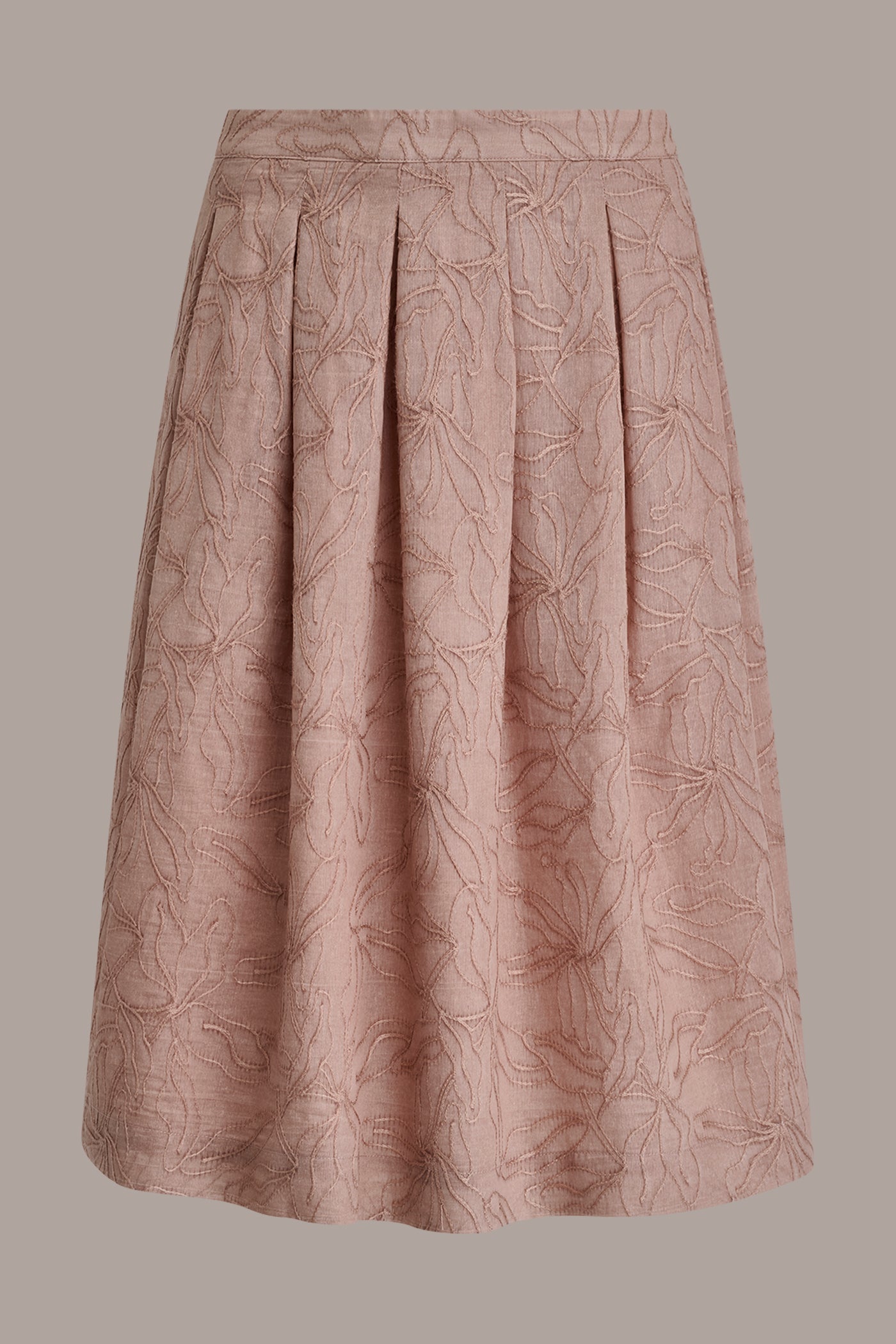 Umbria FLORAL EMBROIDERED PLEATED A-LINE SKIRT Donna Karan