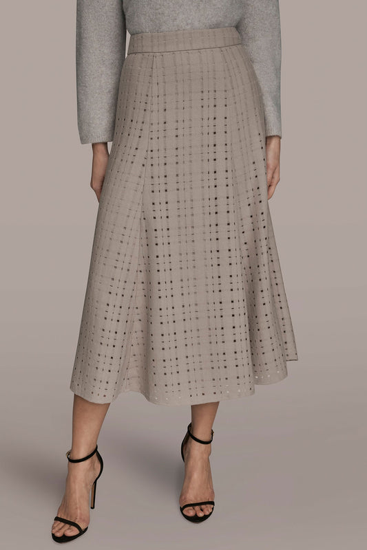 VAPOR PERFORATED SWEATER MIDI A-LINE SKIRT Donna Karan