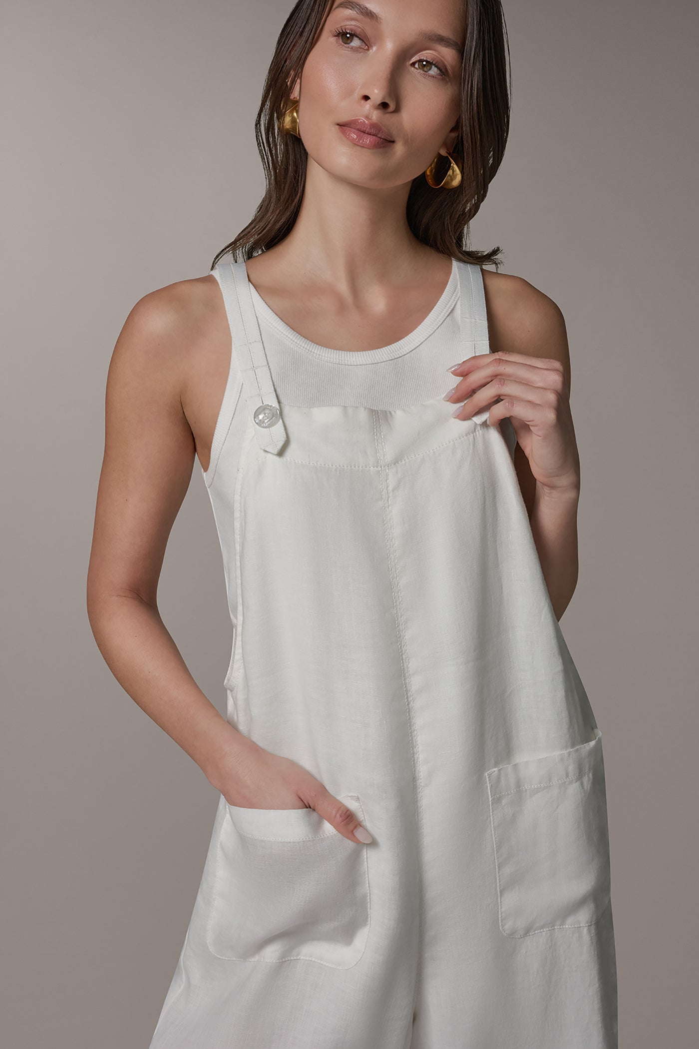 Cream SLEEVELESS CROPPED JUMPER Donna Karan