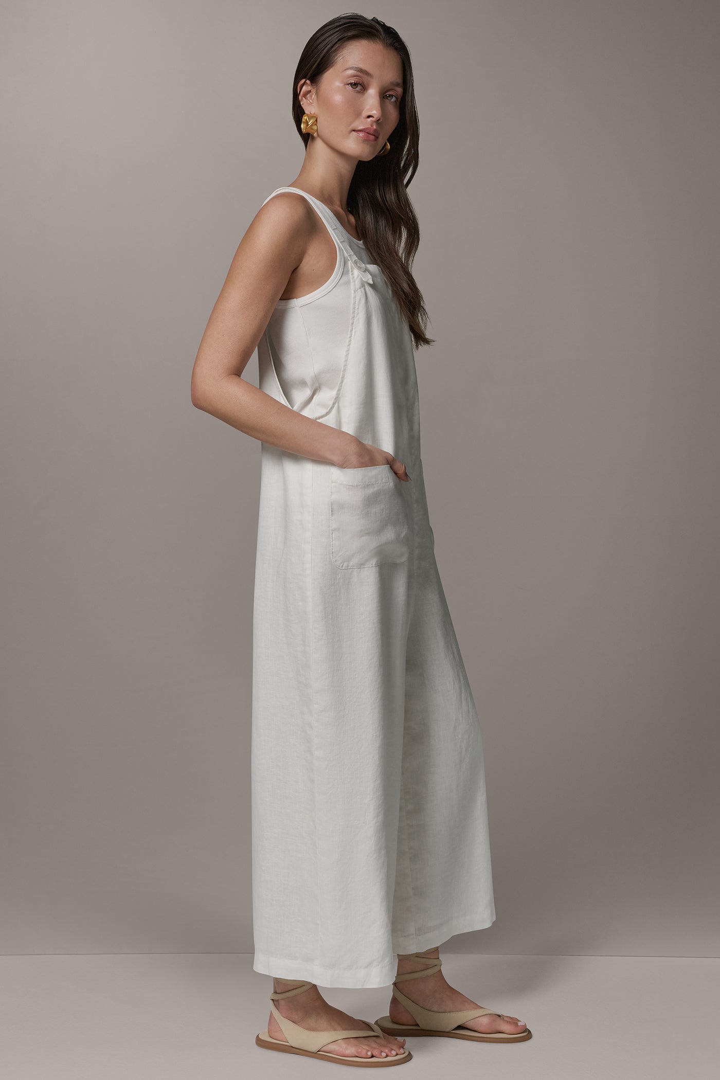 Cream SLEEVELESS CROPPED JUMPER Donna Karan