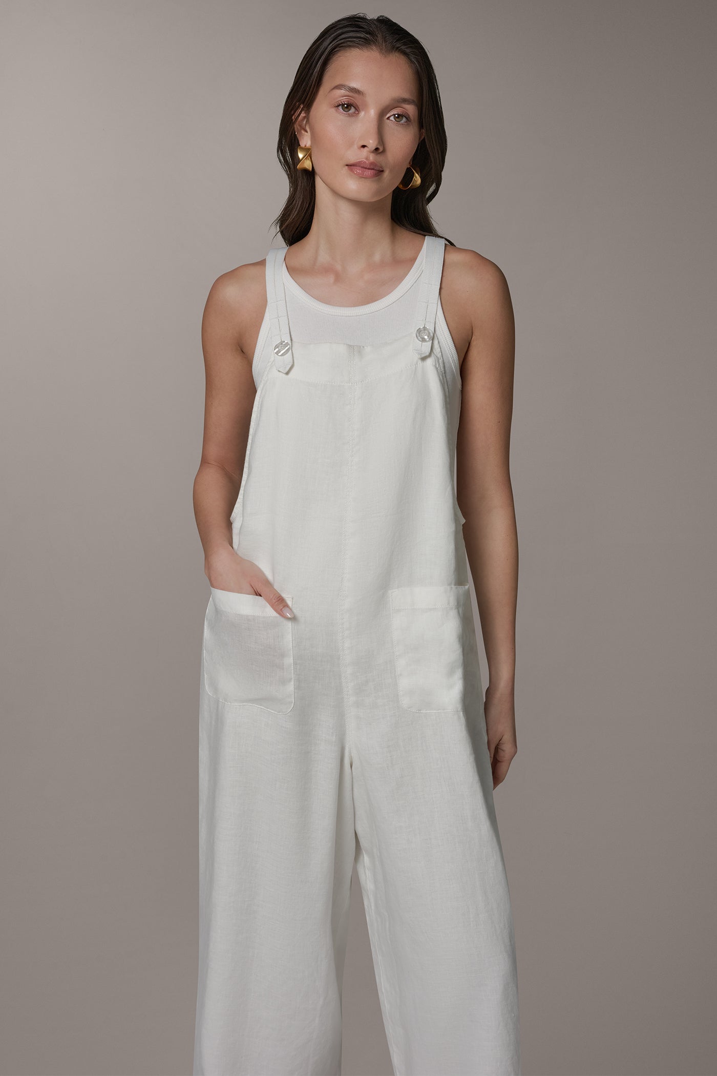 Cream SLEEVELESS CROPPED JUMPER Donna Karan