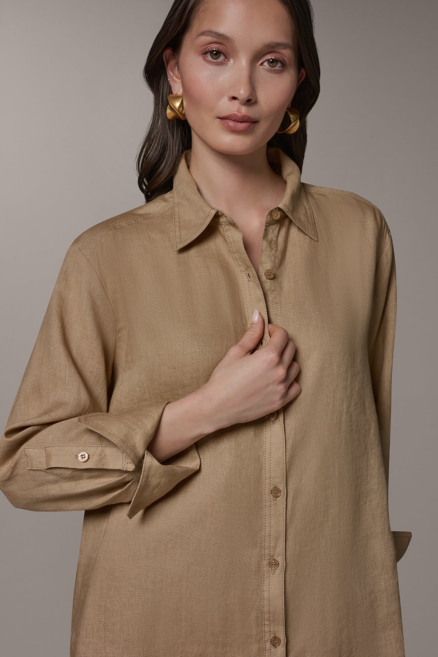 FAWN LONG SLEEVE SHIRT Donna Karan