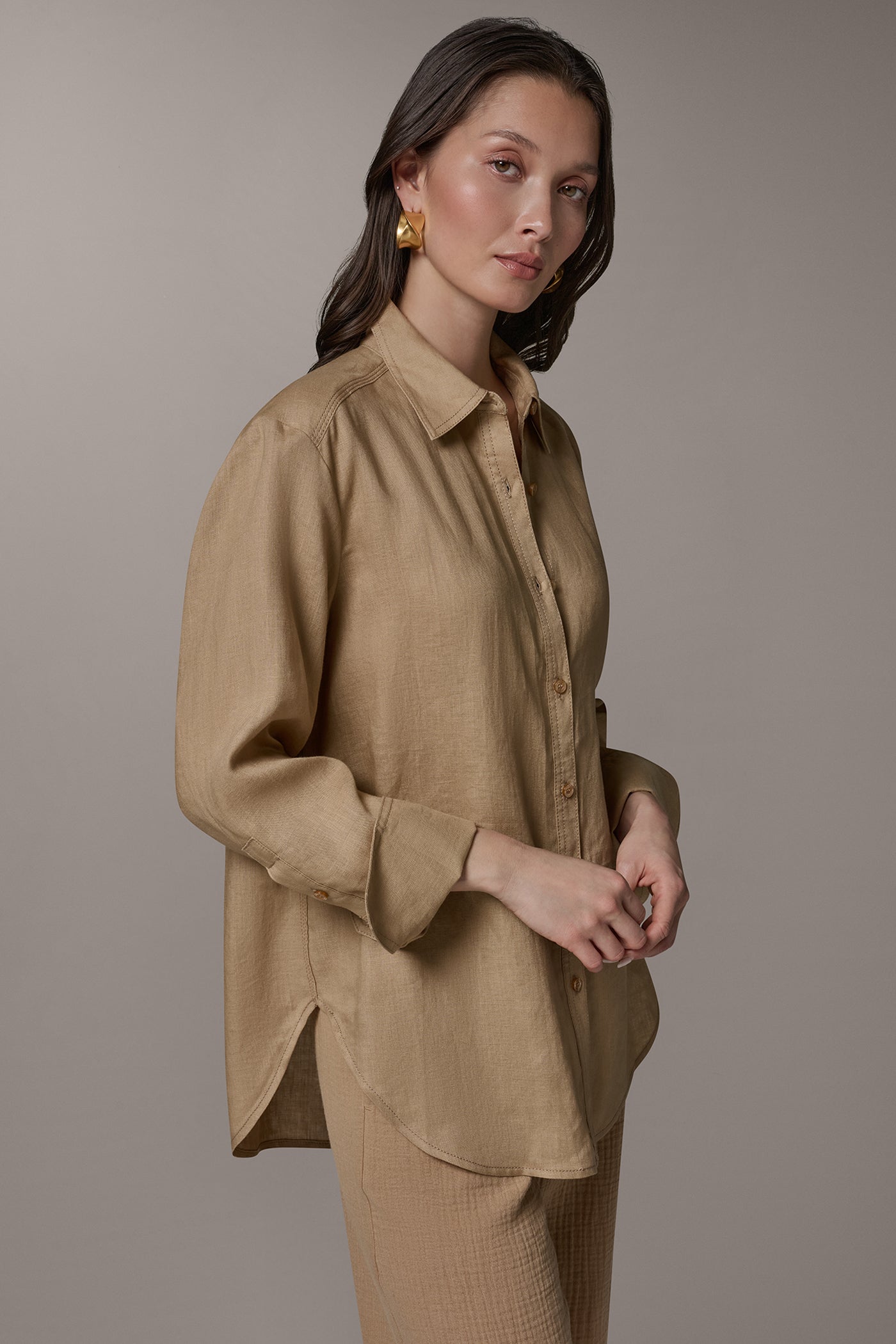 FAWN LONG SLEEVE SHIRT Donna Karan