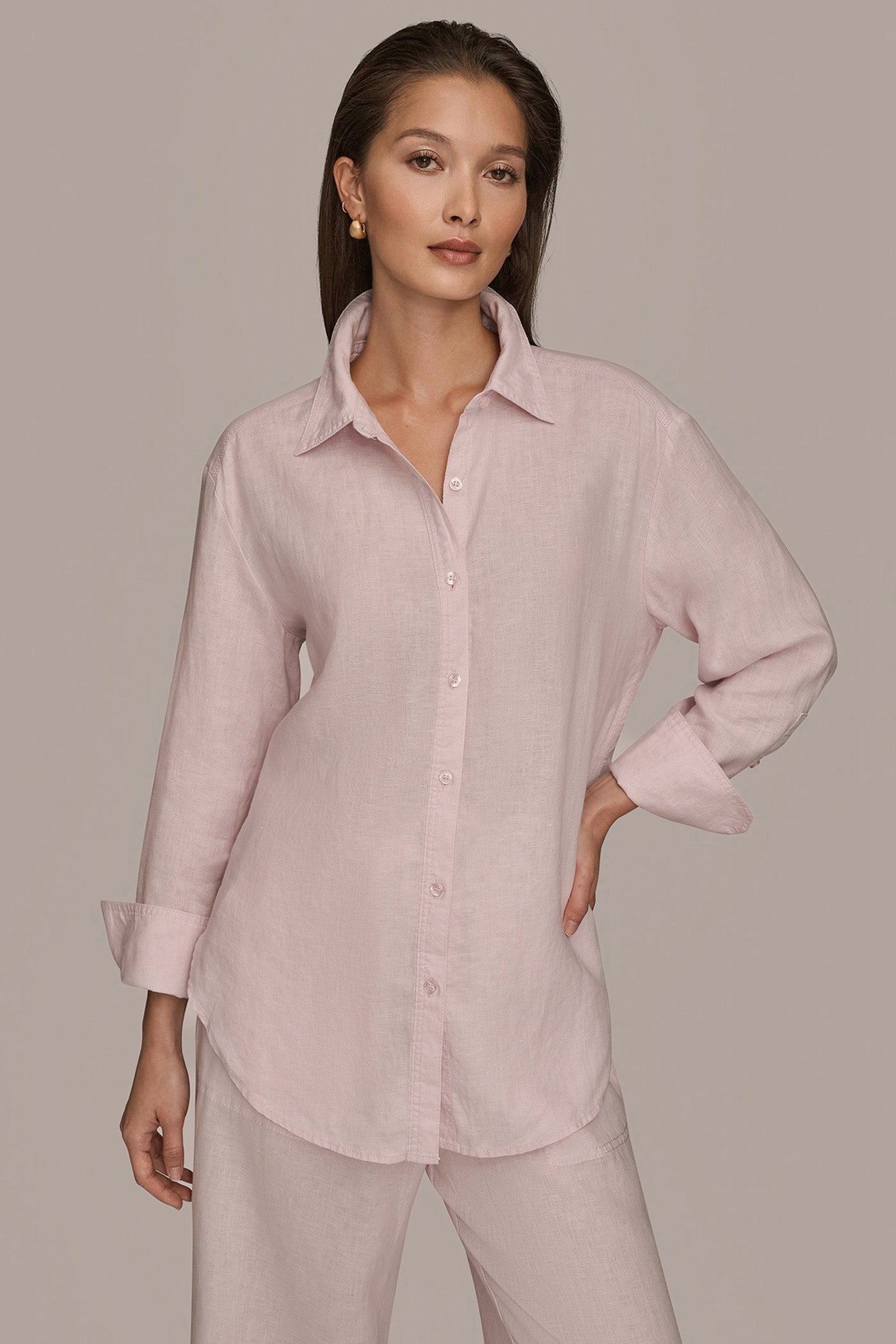PINK WISTERIA LONG SLEEVE SHIRT Donna Karan