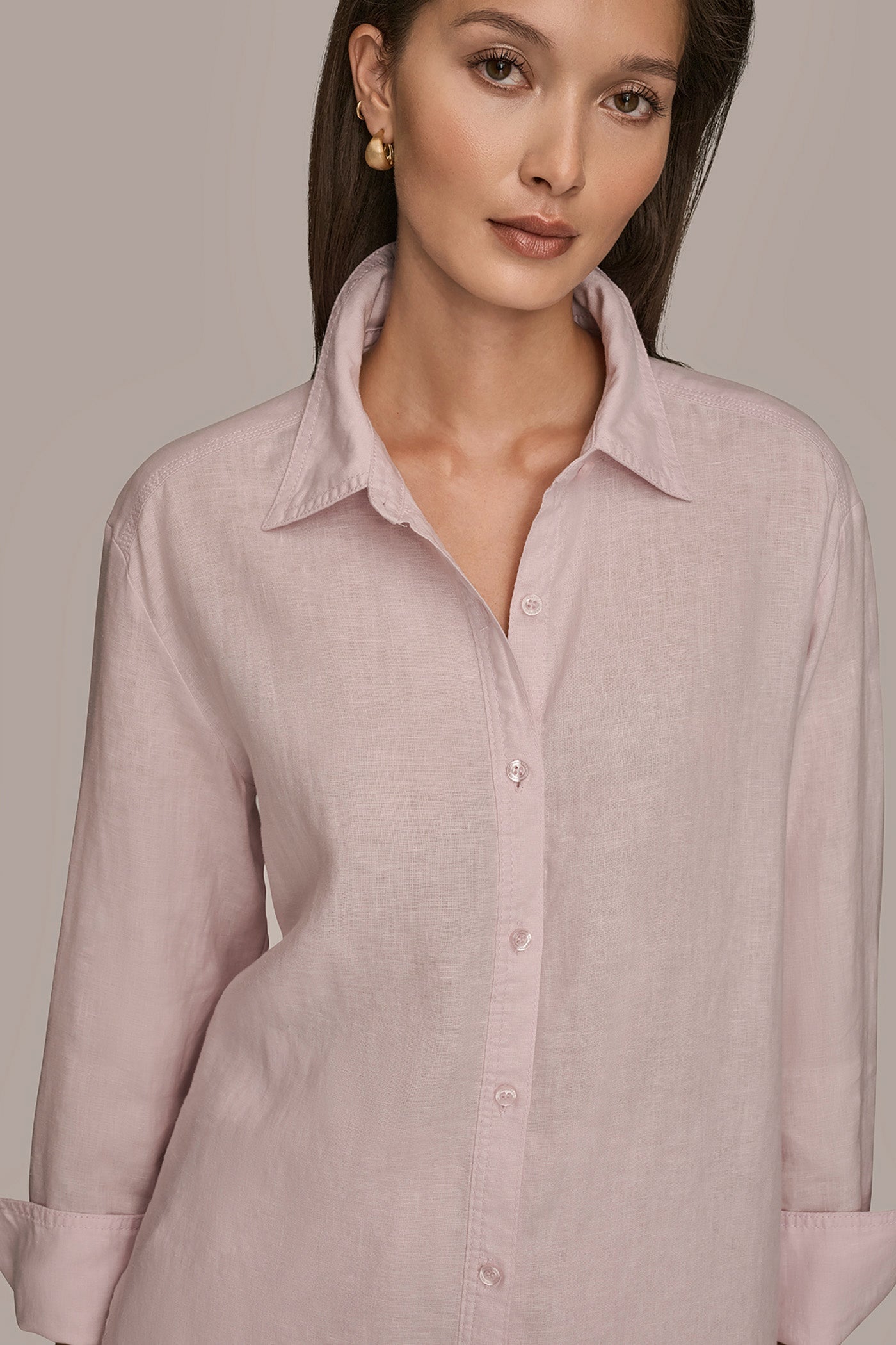 PINK WISTERIA LONG SLEEVE SHIRT Donna Karan